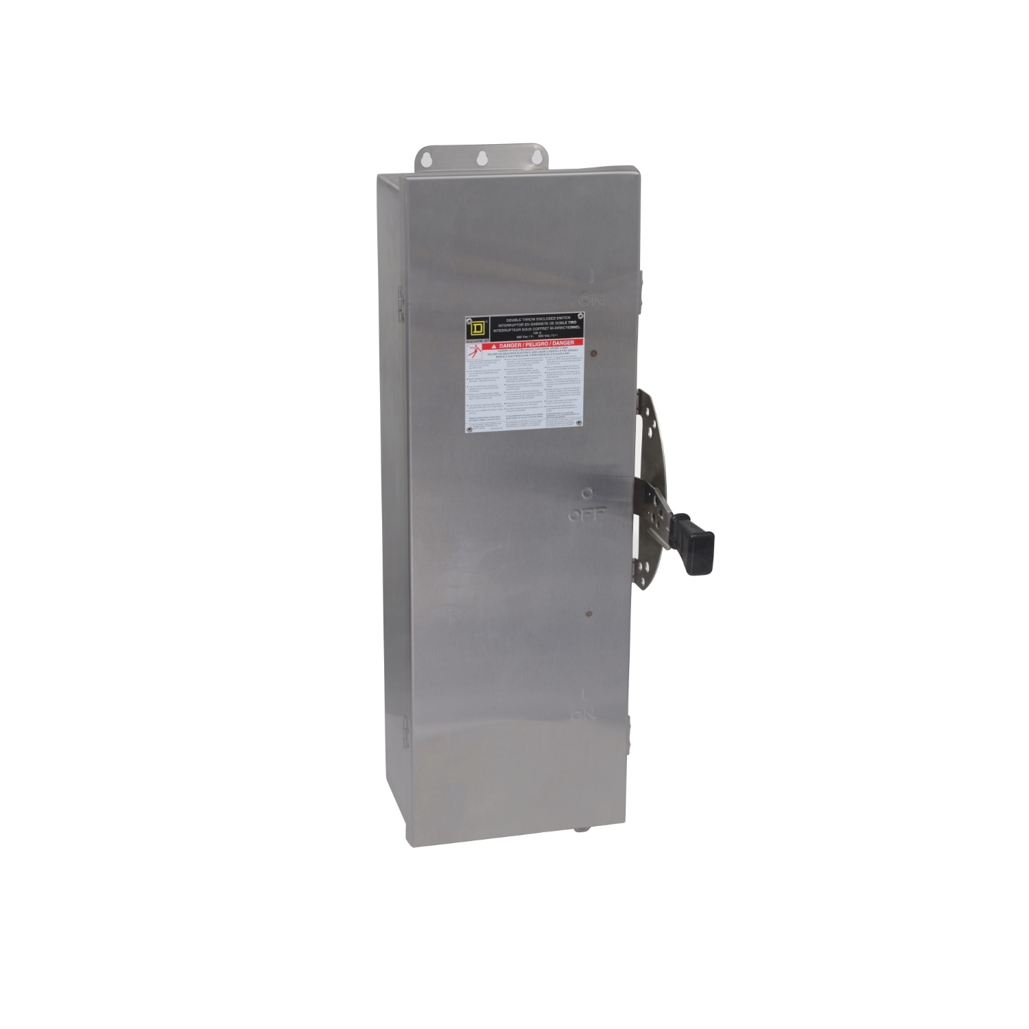 DTU363DS DT Series Corrosion-Resistant Double Throw Dust/Watertight Non-Fusible Safety Switch, 600 V AC/DC, 100 A, 3 Form C 3PDT Contact, 3 Poles