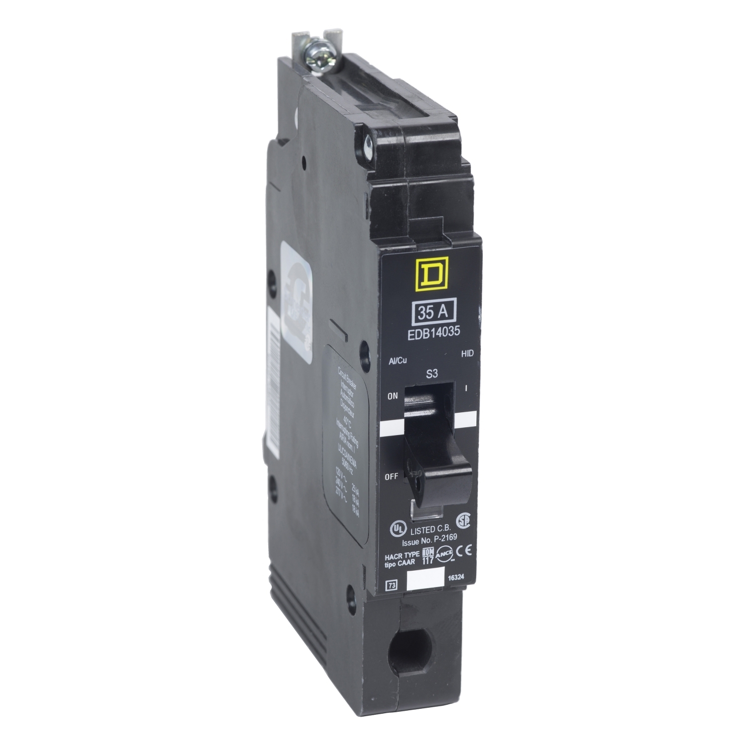 EJB14060 Type EJB Circuit Breaker, 277 V AC, 60 A, 100 kA at 240 V AC/65 kA at 480Y/277 V AC Interrupt, 1 Poles, Thermal Magnetic Trip