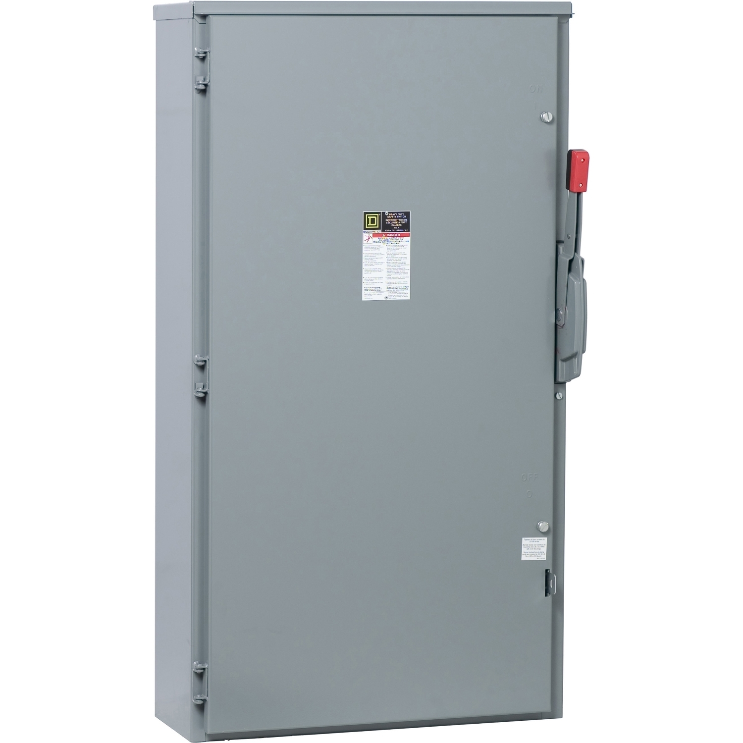 H225R E5 Fusible Rainproof Heavy Duty Safety Switch, 240 V AC/250 V DC, 400 A, 125 hp at 240 VAC, 50 hp at 250 VDC, 2NO 2 Form A Contact, 2 Poles
