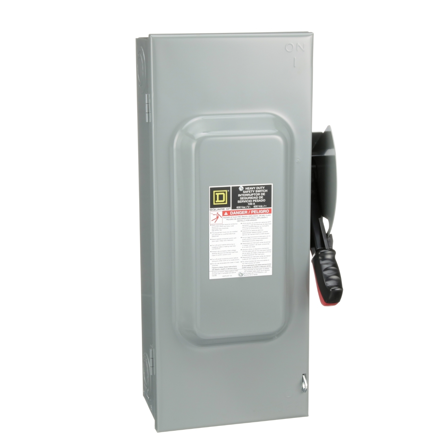 H363 Heavy Duty Fusible Safety Switch, 600 VAC/VDC, 100 A, 30 hp, 50 hp, 3PST Contact, 3 Poles