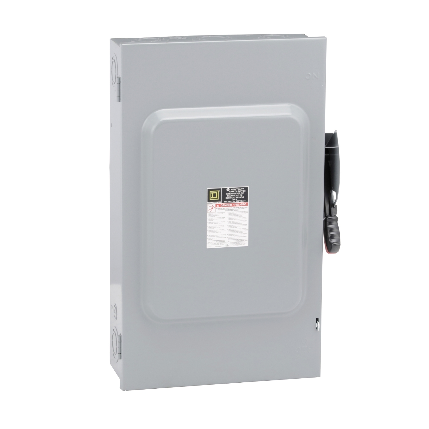 H364N Heavy Duty Fusible Safety Switch With Factory Installed Neutral, 600 VAC/VDC, 200 A, 50 hp, 60 hp, 3PST Contact, 3 Poles
