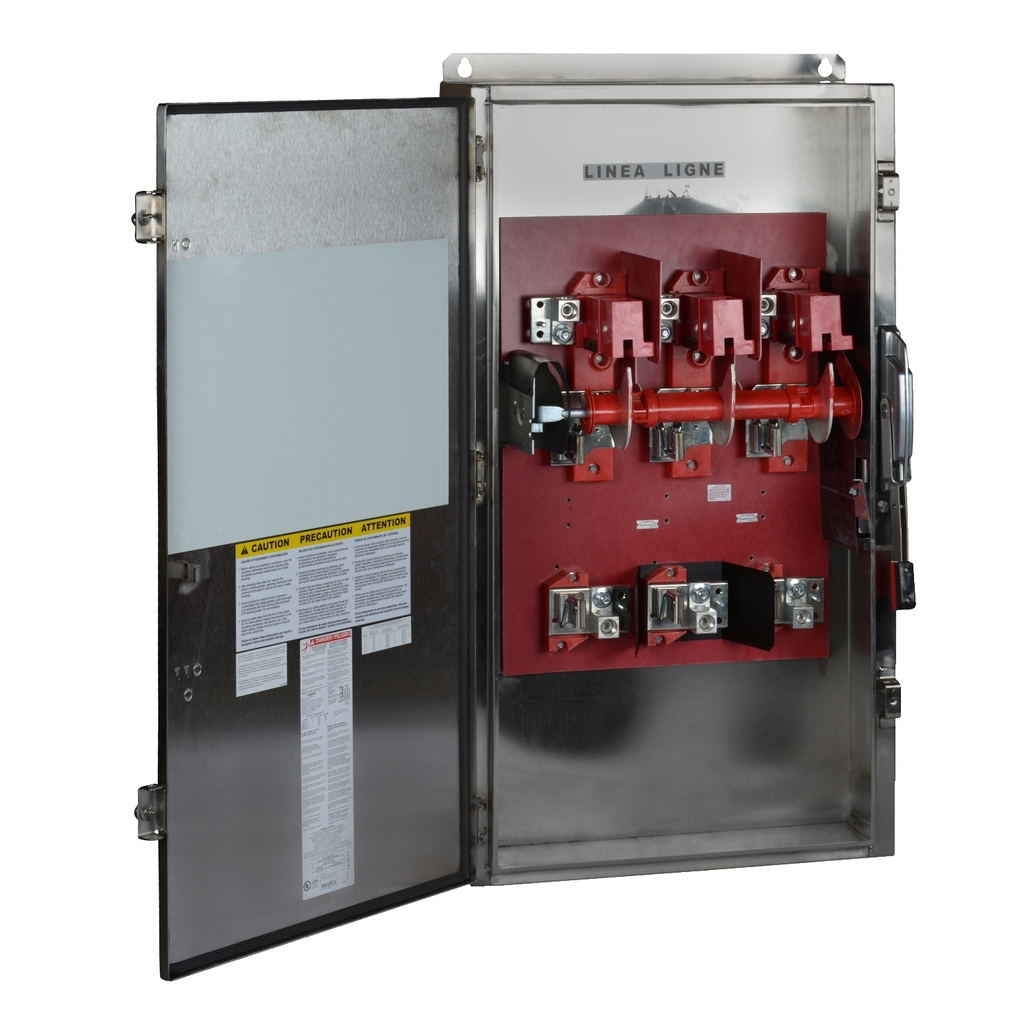 H366NDS Corrosion-Resistant Dusttight Heavy Duty Fusible Rainproof Watertight Safety Switch, 600 V AC/DC, 600 A, 500 hp at 600 VAC, 50 hp at 600 VDC, 3NO 3 Form A Contact, 3 Poles