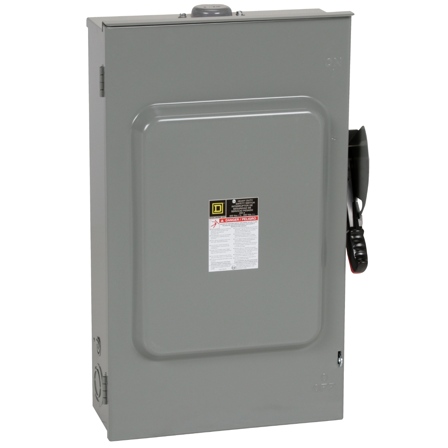 HU364NRB F5 Iceproof Non-Fusible Rainproof Single Throw Sleetproof Heavy Duty Safety Switch With Factory Installed Neutral, Bolt-On Hub Provision, 600 VAC/VDC, 200 A, 50 hp, 150 hp, 3PST Contact, 3 Poles