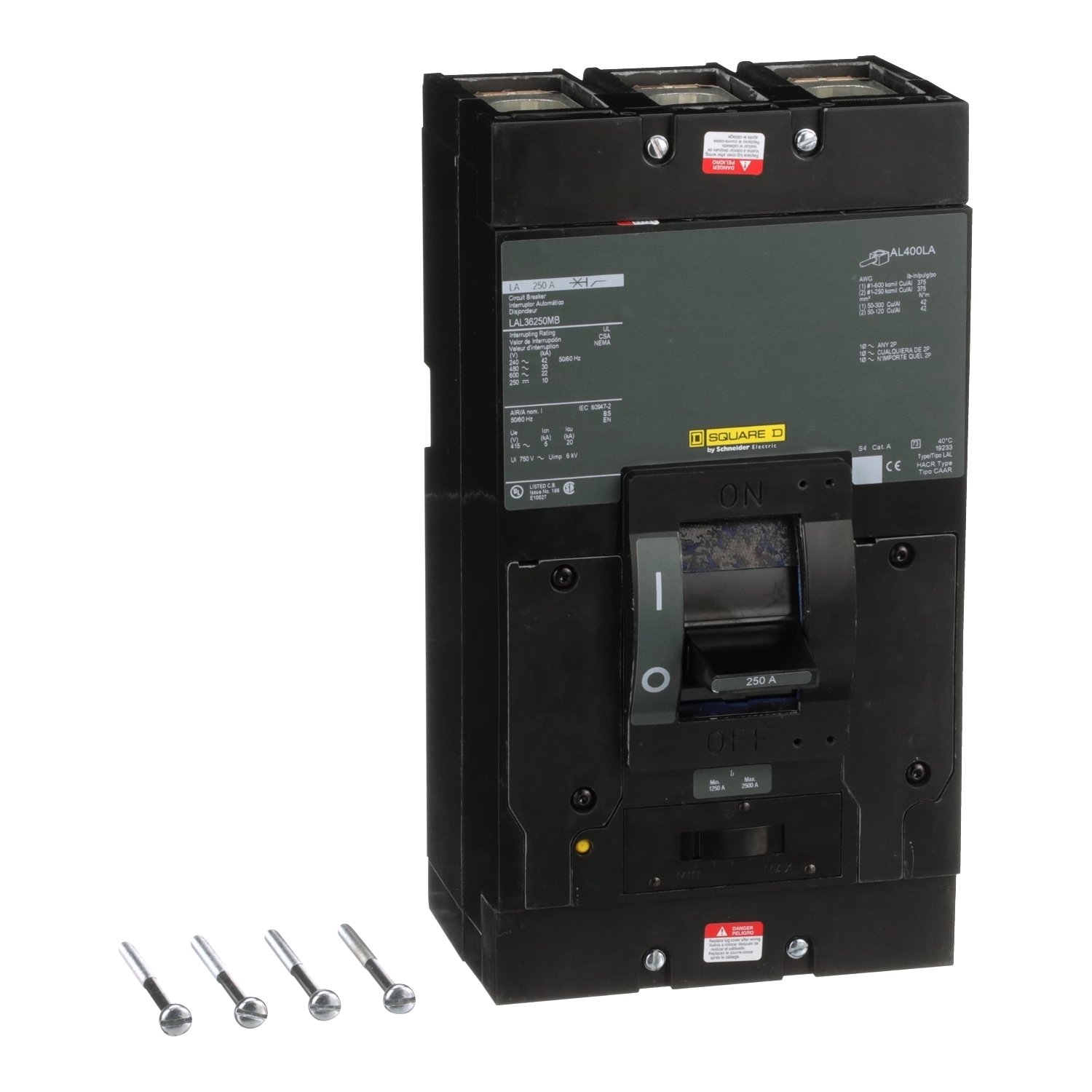 LAL36250MB Molded Case Circuit Breaker, 250 Amp, 3 Pole, 600V