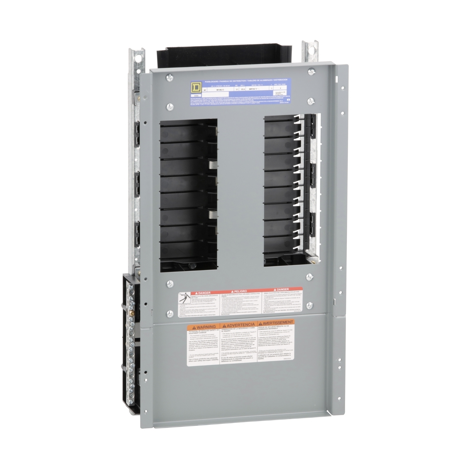 NF418L1C I-Line NF Series 3-Phase Bottom Panelboard Interior, 480Y/277 VAC, 600Y/347 VAC, 125 A, 18 Spaces, 100 kA SCCR