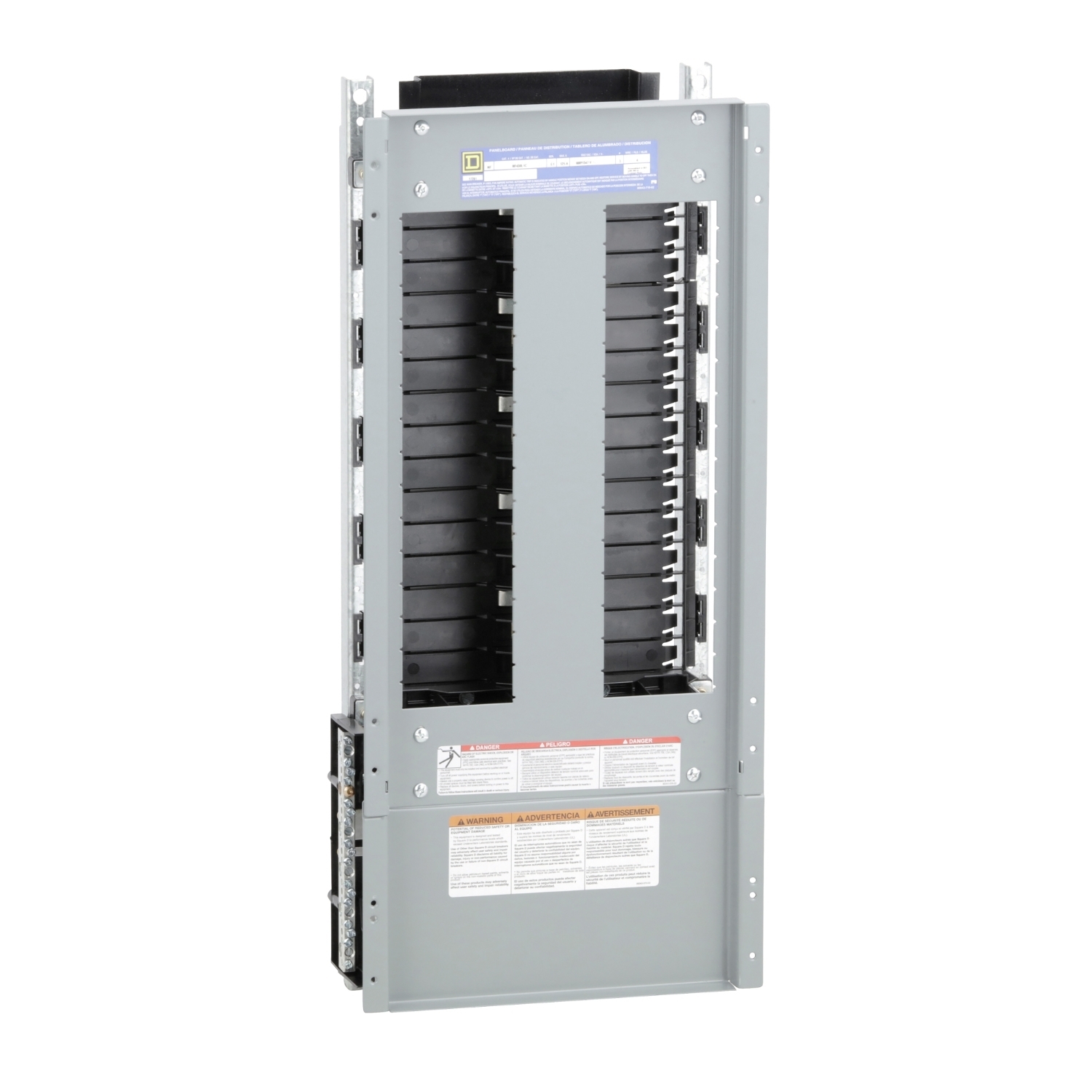 NF430L1C NF Series 3-Phase Bottom Panelboard Interior, 480Y/277 VAC, 600Y/347 VAC, 125 A, 30 Spaces, 100 kA SCCR