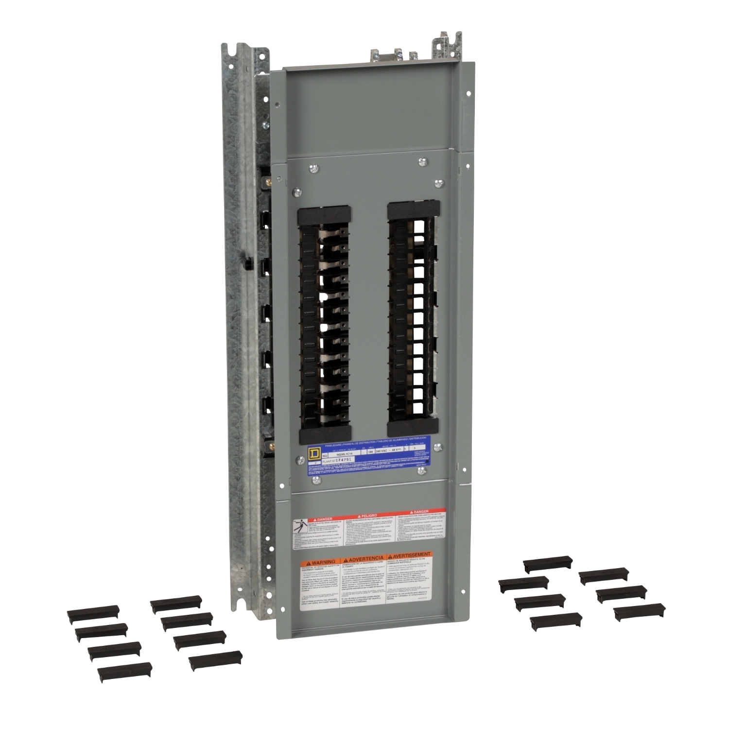 NQ30L1C14 NQ Series 1-Phase Panelboard Interior, 240 V AC/48 V DC, 100 A, 30 Spaces, 65000/100000 A SCCR
