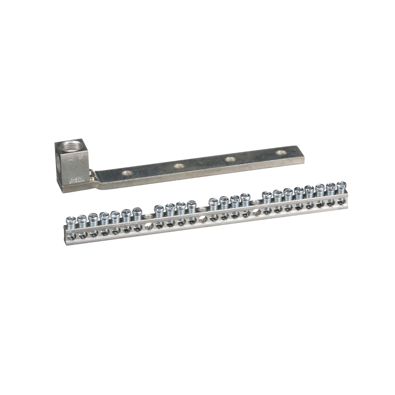 PK23GTAL Ground Bar With Copper Lug, 16 in L, 1 to 4/0 AWG Aluminum/Copper Conductor, 23 Terminals, For Use With QO Load Center and Type PK Circuit Breaker