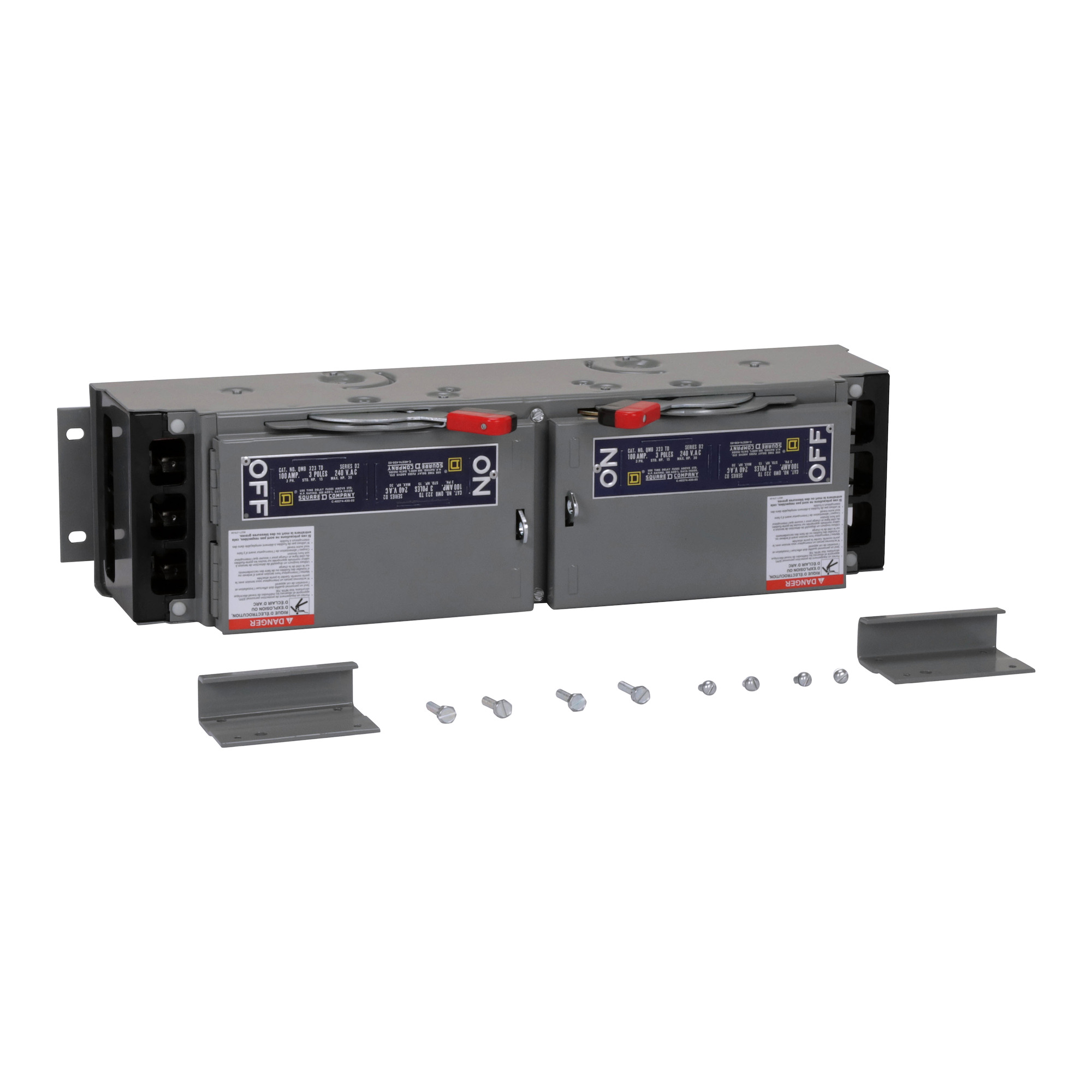 QMB323TD Fusible Twin Branch Switch Unit, 240 VAC, 100 A, 3PST Contact, 3 Poles
