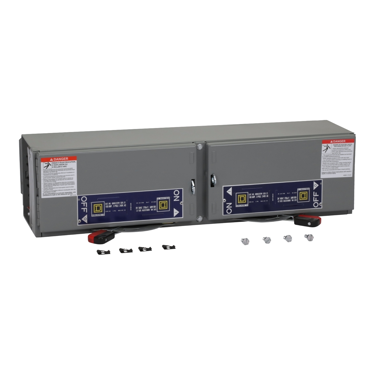 QMB323TW Fusible Twin Branch Switch Unit, 240 VAC, 100 A, 30 hp Power Rating, 3 Poles, 200 kA Interrupt