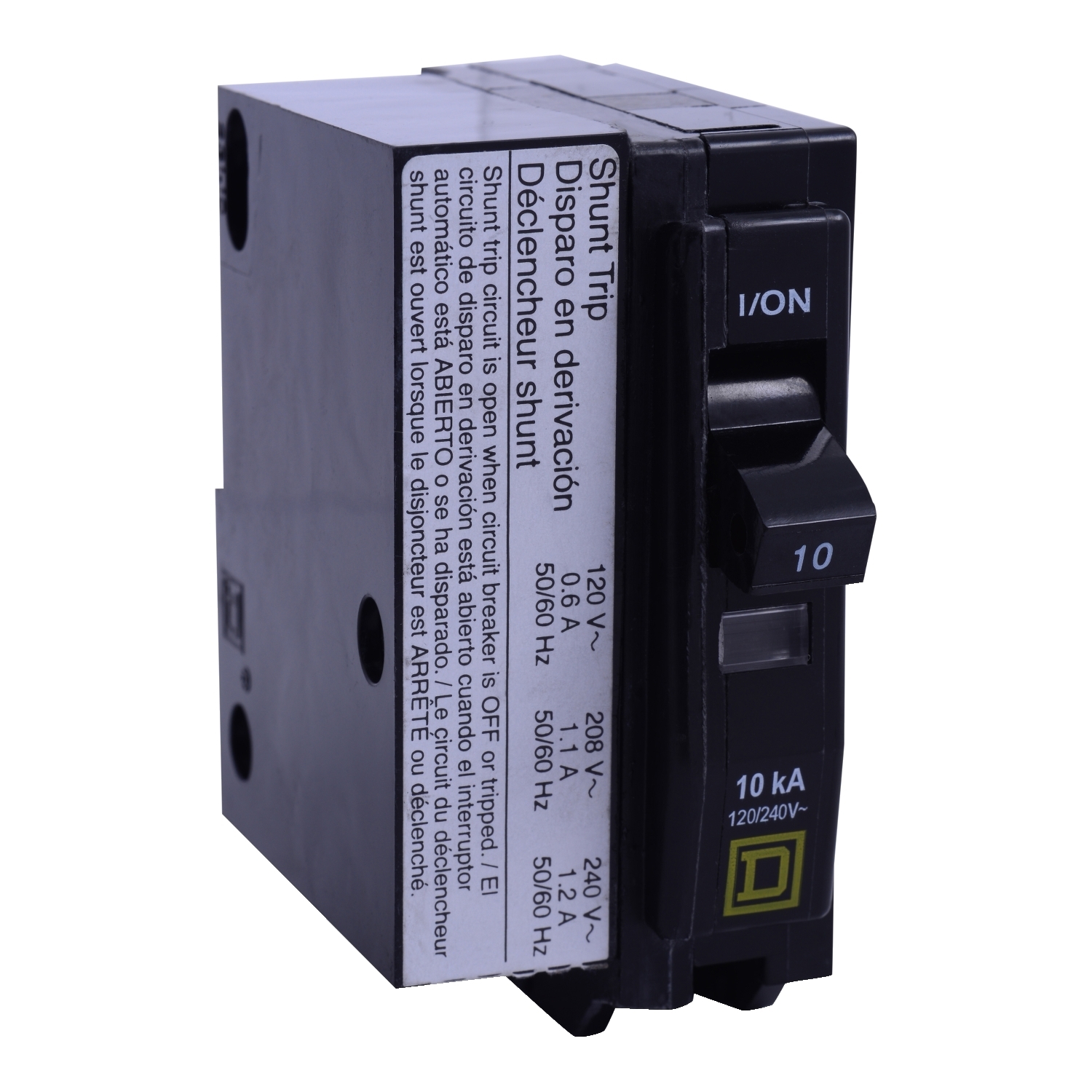 QO1151021 Type QO Standard Miniature Circuit Breaker, 120/240 V AC, 15 A, 10 kA Interrupt, 1 Pole, Thermal Magnetic Trip