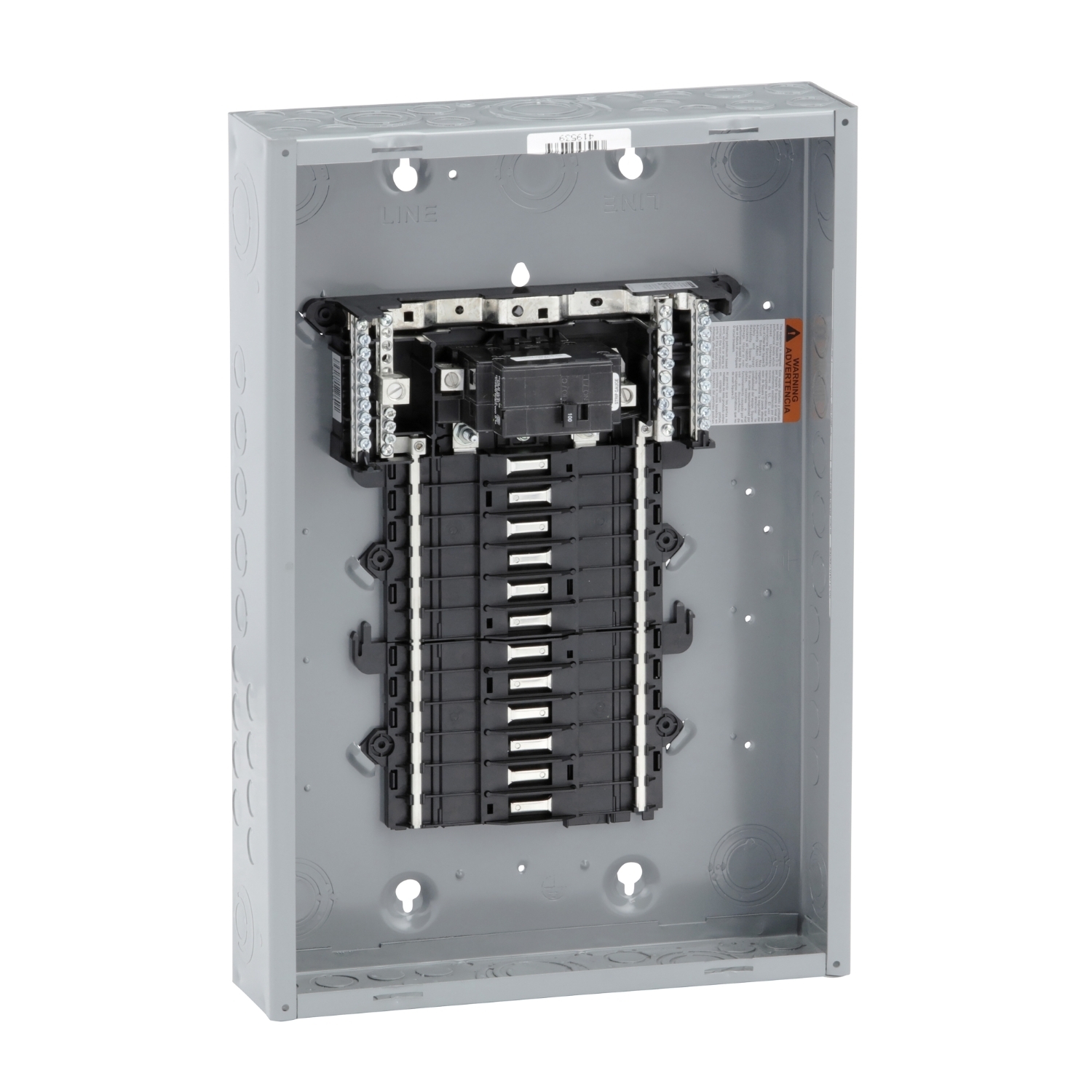 QO124M100P 1-Phase Convertible Neutral Main Breaker Load Center, 120/240 V AC, 100 A, 1 Poles, 22 kA Interrupt