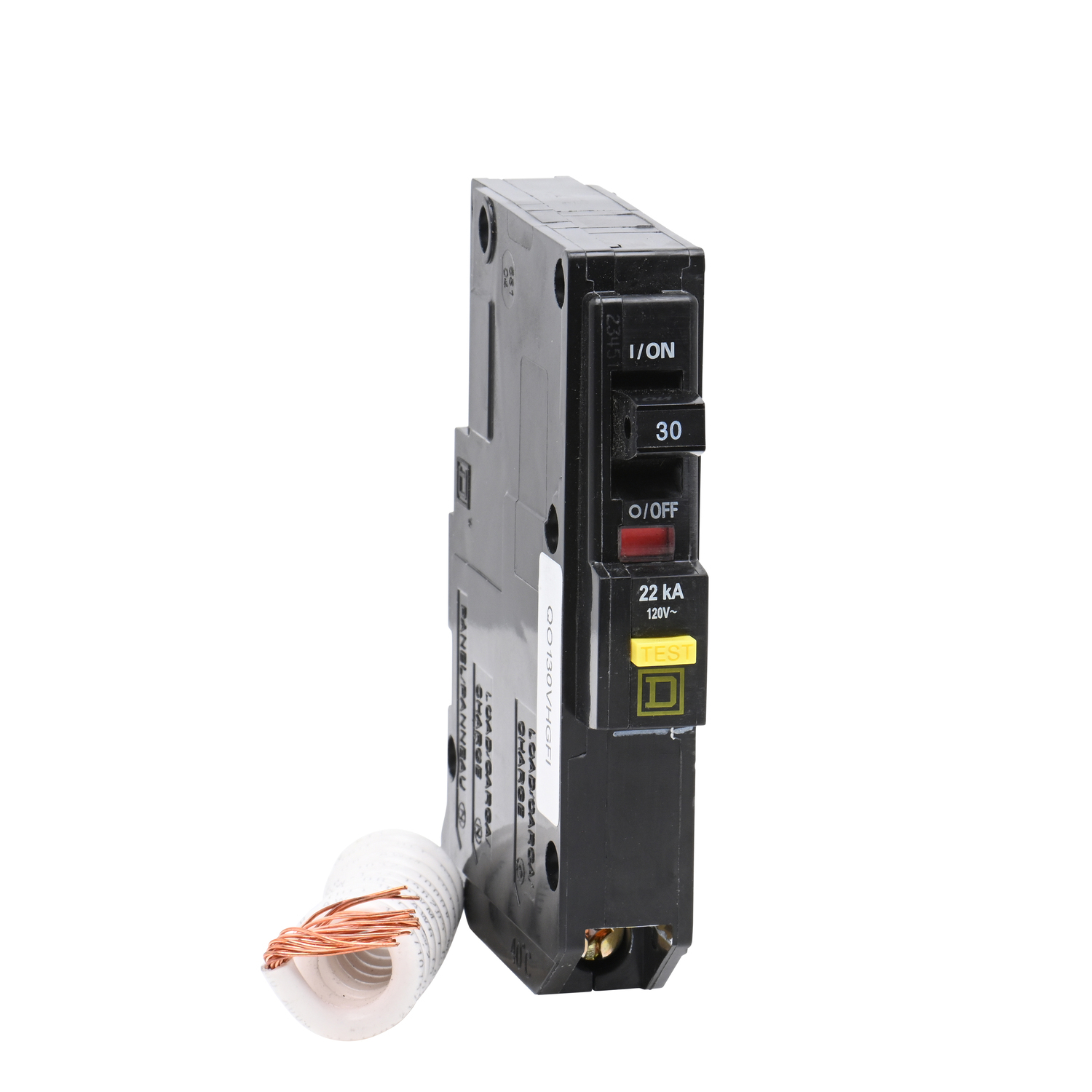 QO130VHGFI Miniature Circuit Breaker, 30 Amp, 1 Pole, 120V