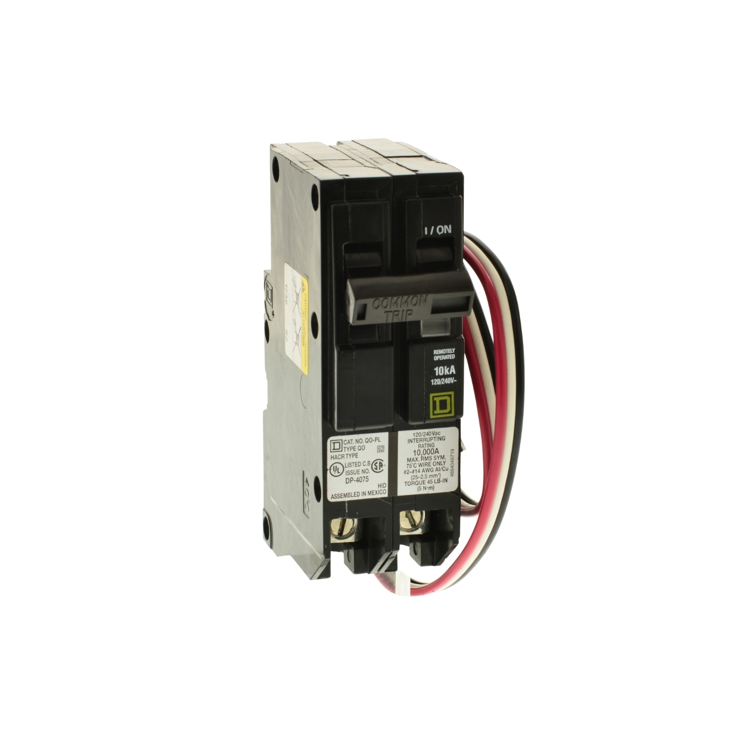 QO220PL Miniature Circuit Breaker, 20 Amp, 2 Pole, 120/240V