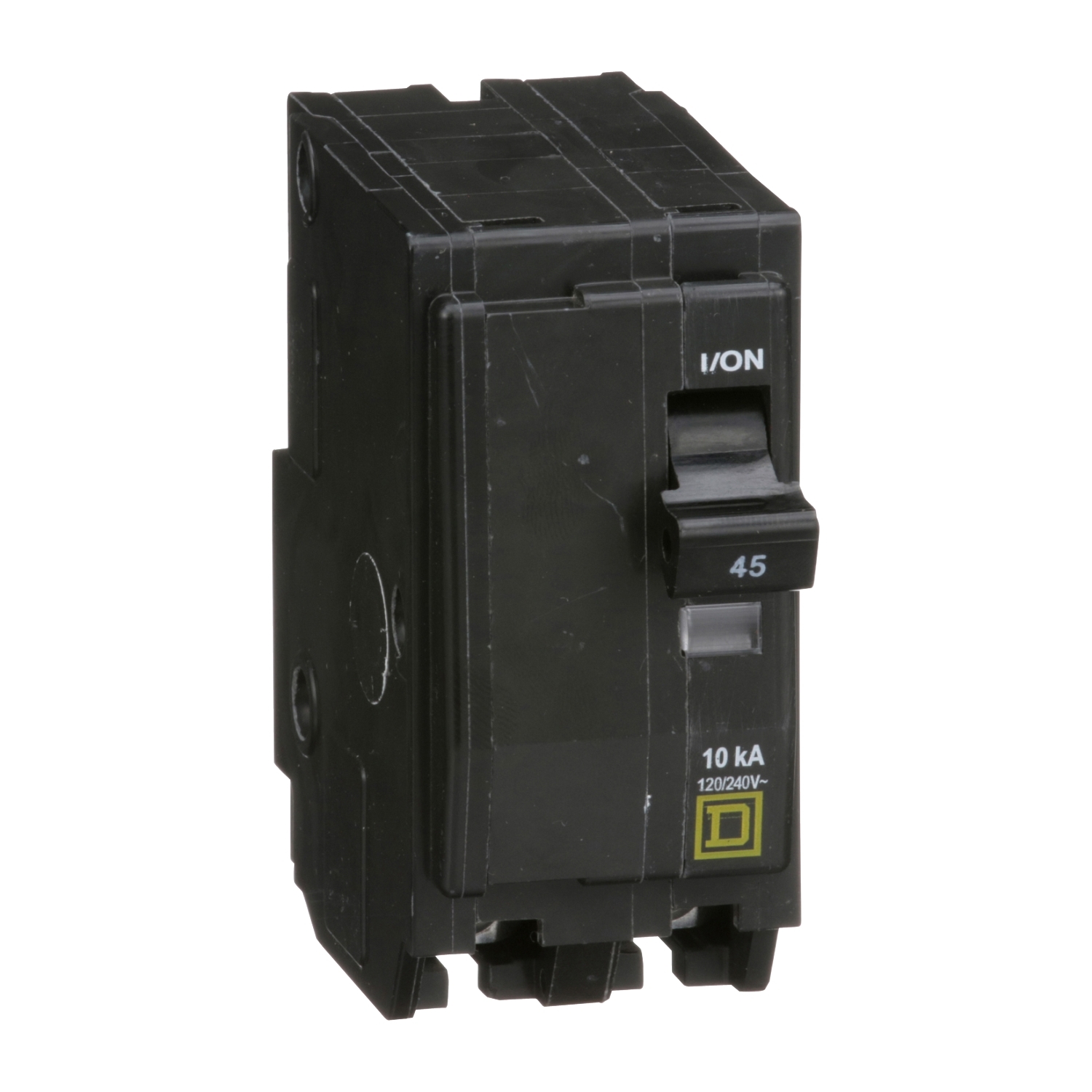 QO245 Standard Miniature Circuit Breaker, 120/240 V AC, 45 A, 10 kA Interrupt, 2 Poles, Thermal Magnetic Trip
