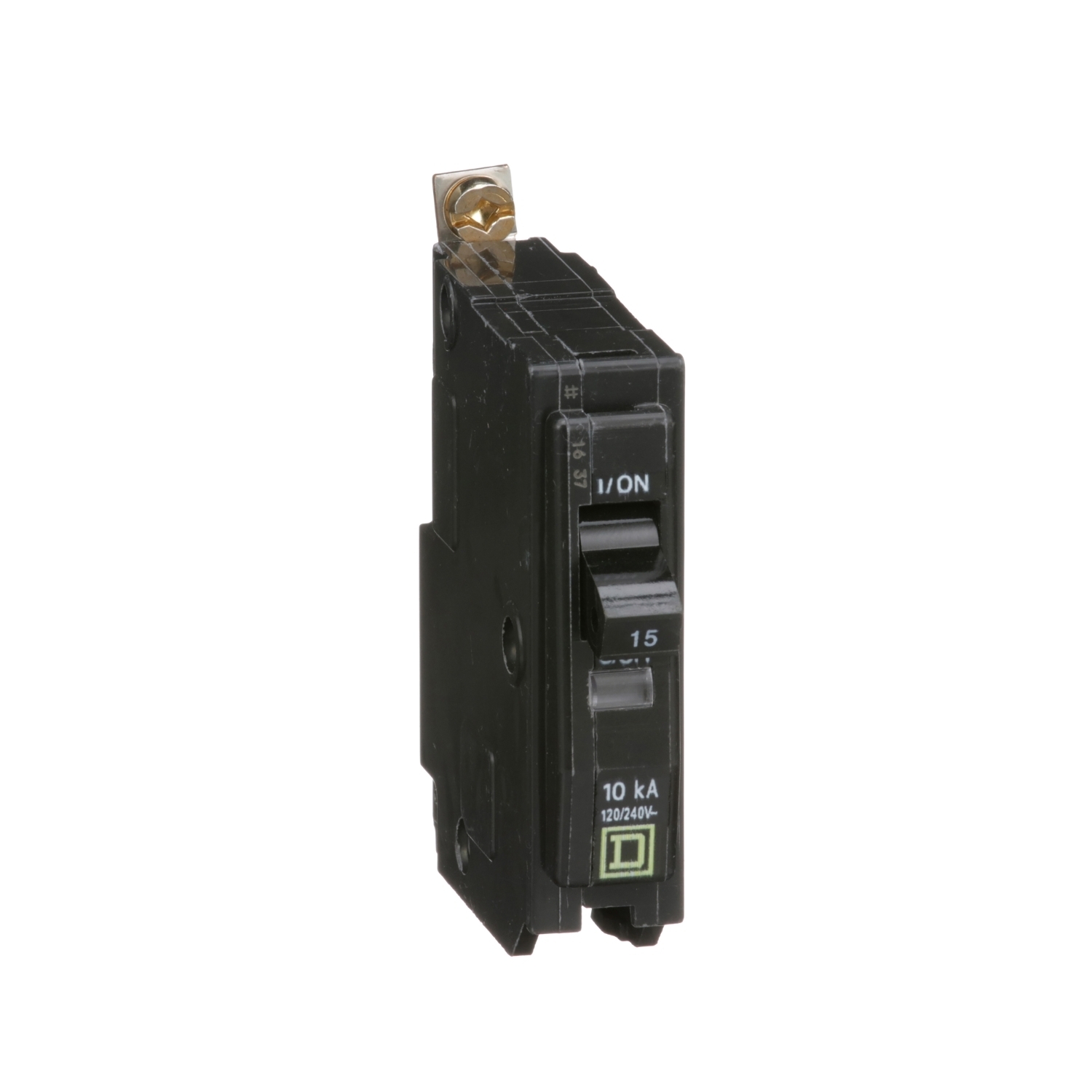 QOB115 Standard 1-Pole Miniature Circuit Breaker, 240 V AC/48 V DC, 15 A, 10 kA Interrupt, 1 Poles, Thermal Magnetic Trip