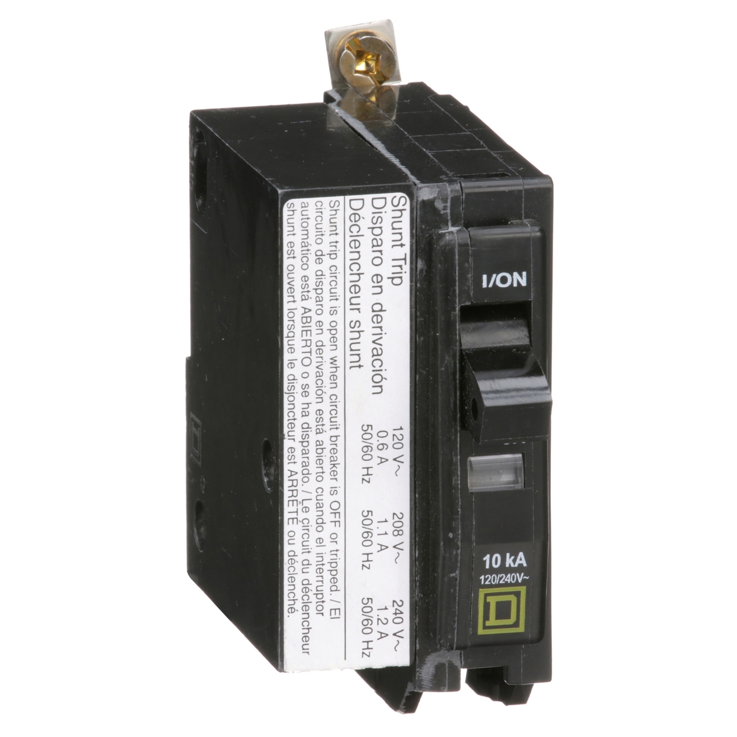 QOB1301021 Type QOB Standard Miniature Circuit Breaker, 120/240 V AC, 30 A, 10 kA Interrupt, 1 Poles, Thermal Magnetic Trip