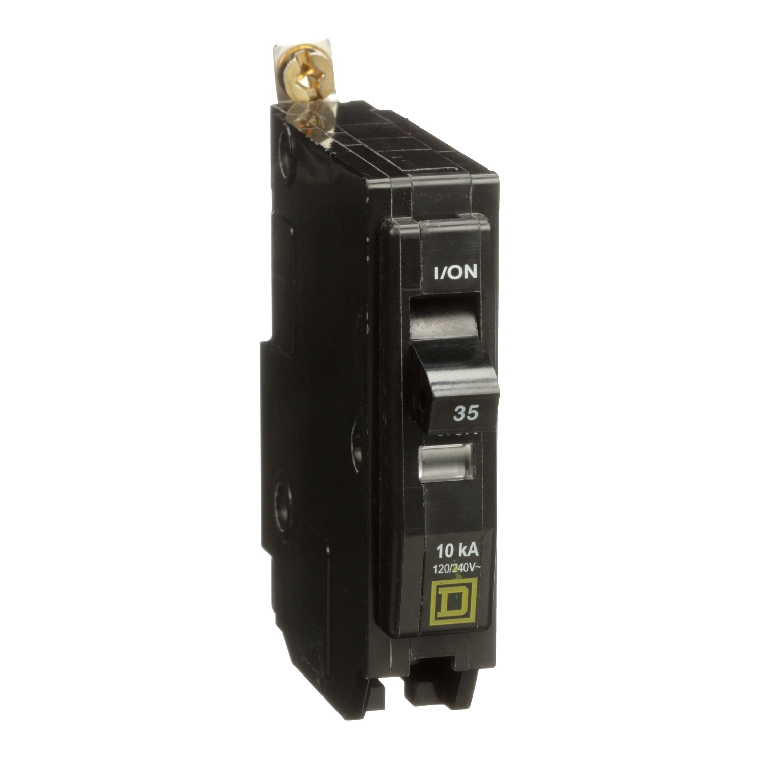 QOB135 Type QOB Standard Miniature Circuit Breaker, 120/240 V AC, 35 A, 10 kA Interrupt, 1 Pole, Thermal Magnetic Trip