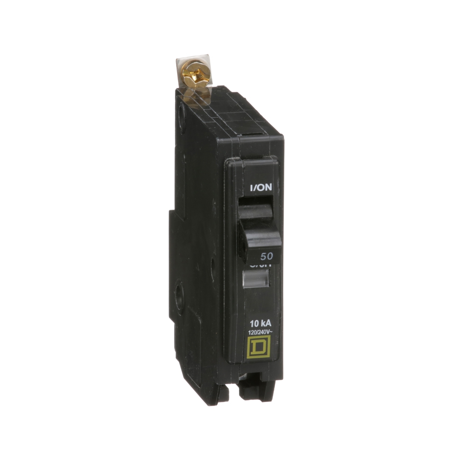QOB150 Standard Miniature Circuit Breaker, 120/240 V AC, 50 A, 10 kA Interrupt, 1 Pole, Thermal Magnetic Trip
