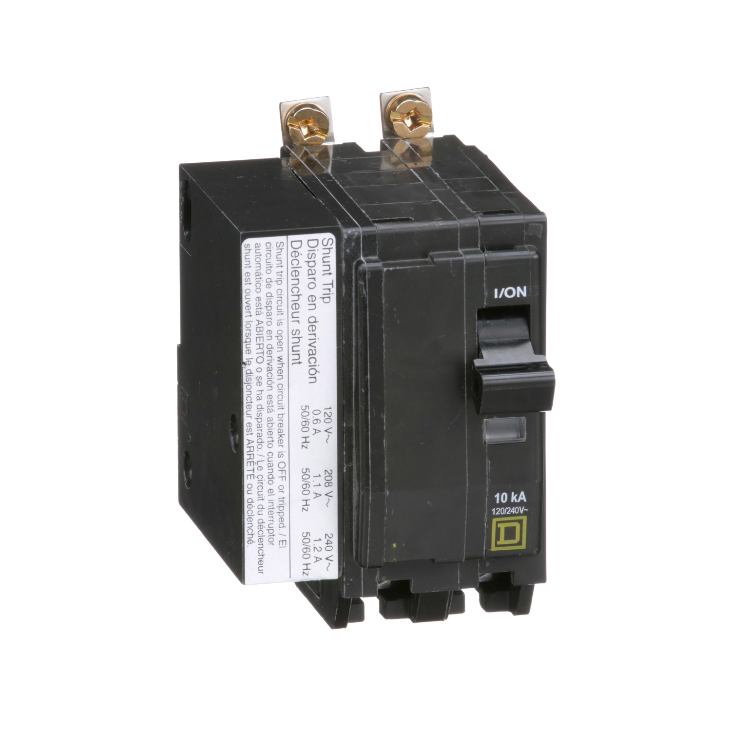 QOB2401021 Type QOB Standard Miniature Circuit Breaker, 120/240 V AC, 40 A, 10 kA Interrupt, 2 Poles, Thermal Magnetic Trip