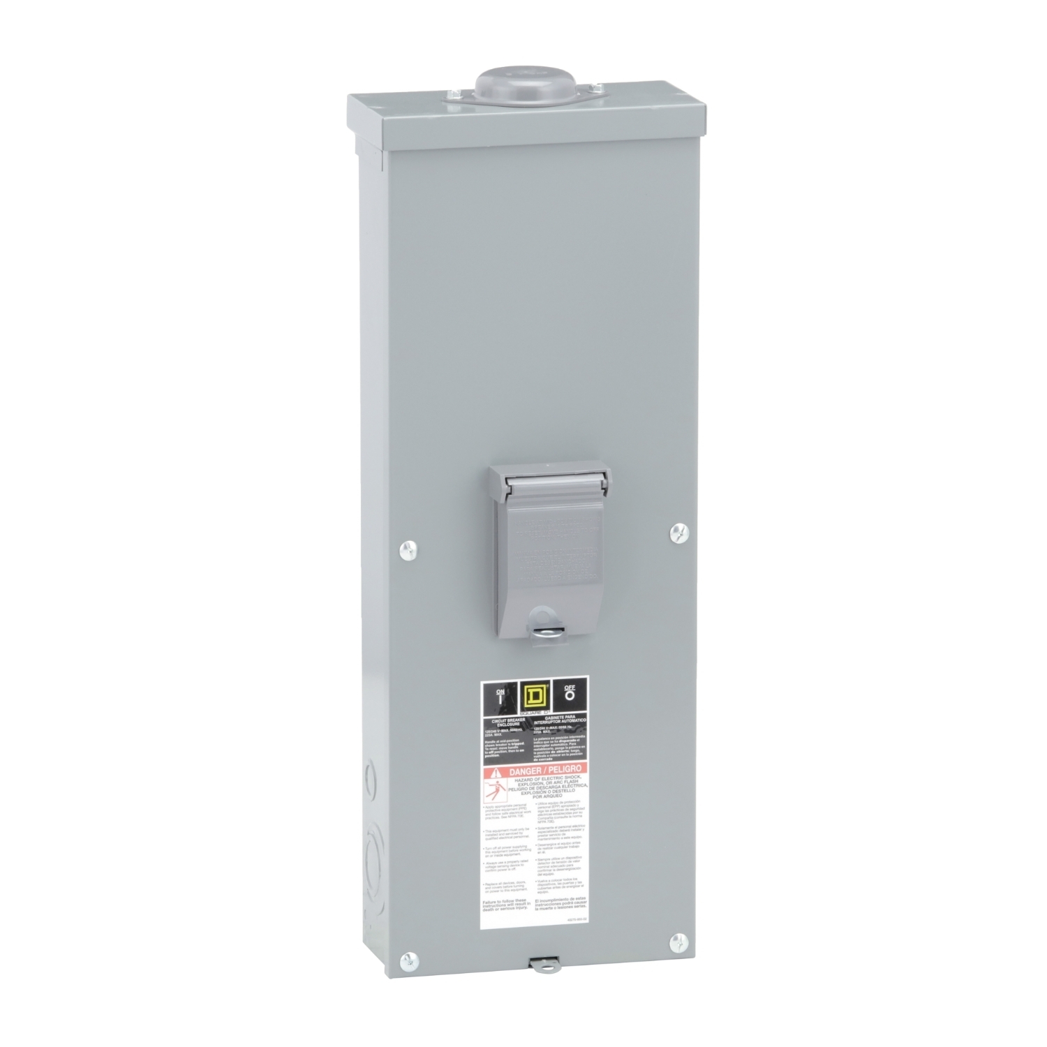 QOM22225NRB Circuit Breaker Enclosure, 8.55 in W x 4.16 in D x 24-3/4 in H, NEMA 3R NEMA Rating, Steel