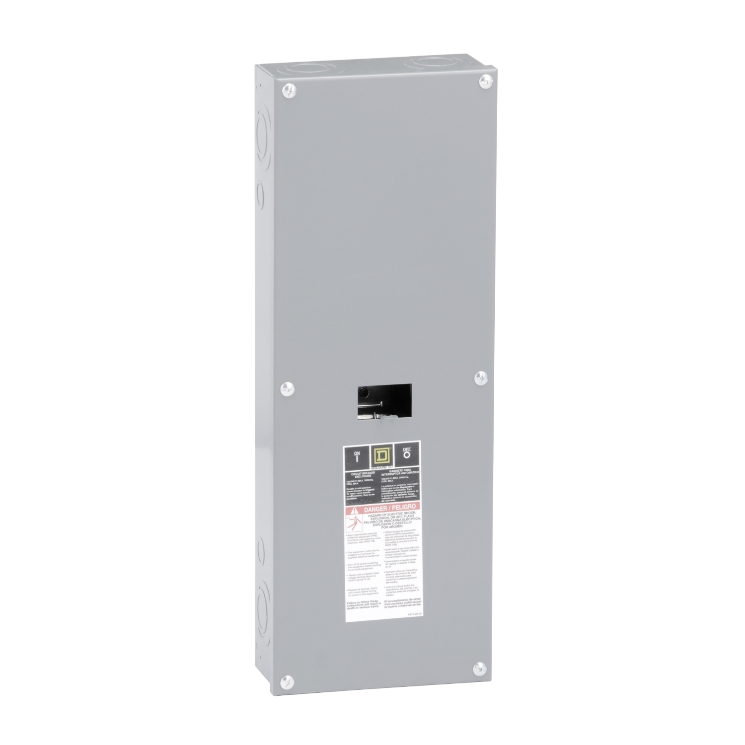 QOM22225NS Circuit Breaker Enclosure, 240 V AC, 100 to 225 A, 2 Poles, 22 kA Interrupt