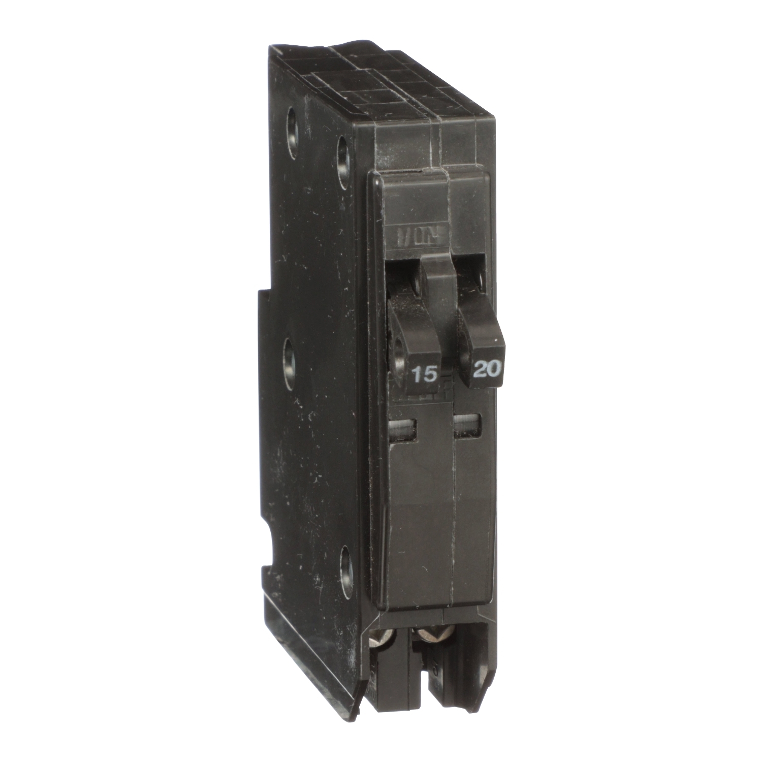 QOT1520 Tandem Miniature Circuit Breaker, 120/240 V AC, 15/20 A, 10 kA Interrupt, 1 Pole, Thermal Magnetic Trip