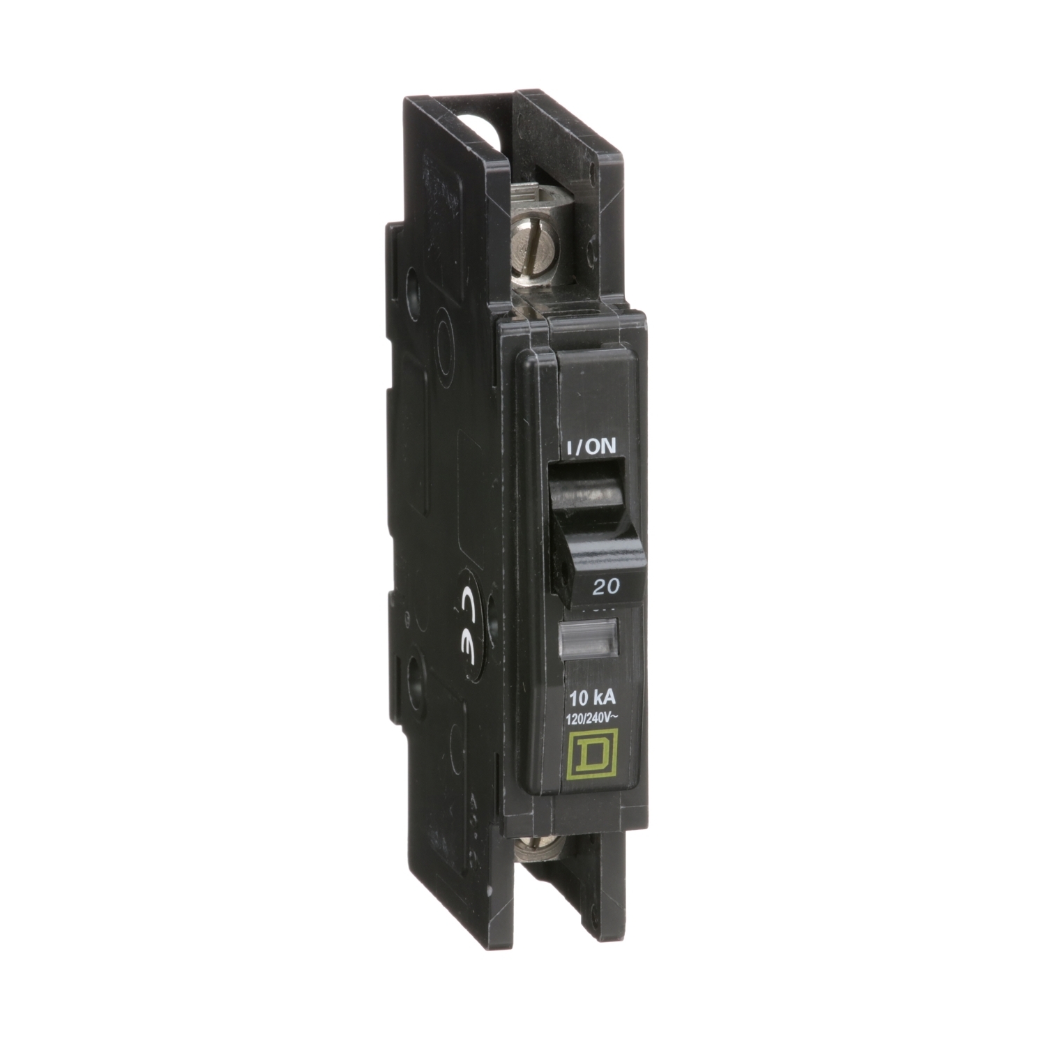 QOU120 Standard Mount Miniature Circuit Breaker, 120/240 V AC, 20 A, 10 kA Interrupt, 1 Poles, Thermal Magnetic Trip