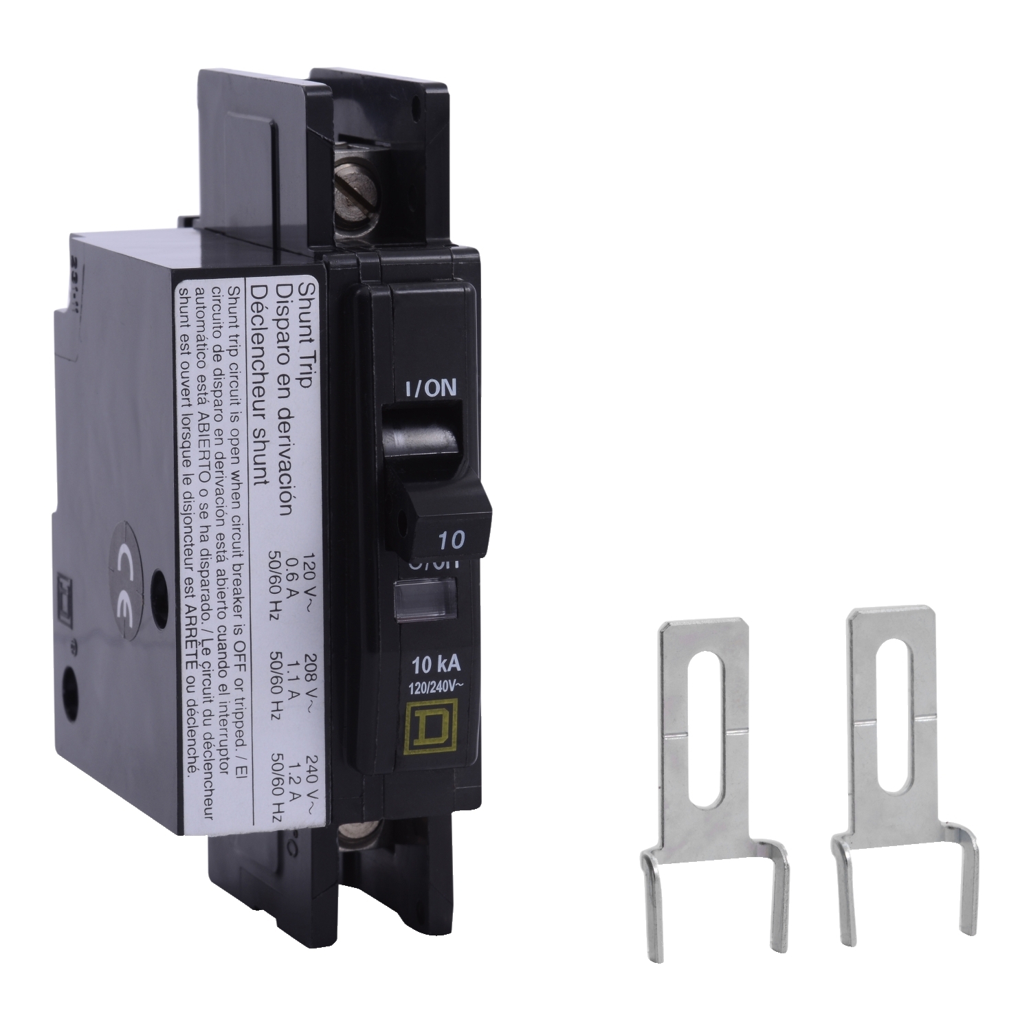 QOU1201021 Type QOU Standard Miniature Circuit Breaker, 120/240 VAC, 48 VDC, 20 A, 10 kA at 120/240 VAC, 5 kA at 48 VDC Interrupt, 1 Poles, Thermal Magnetic Trip