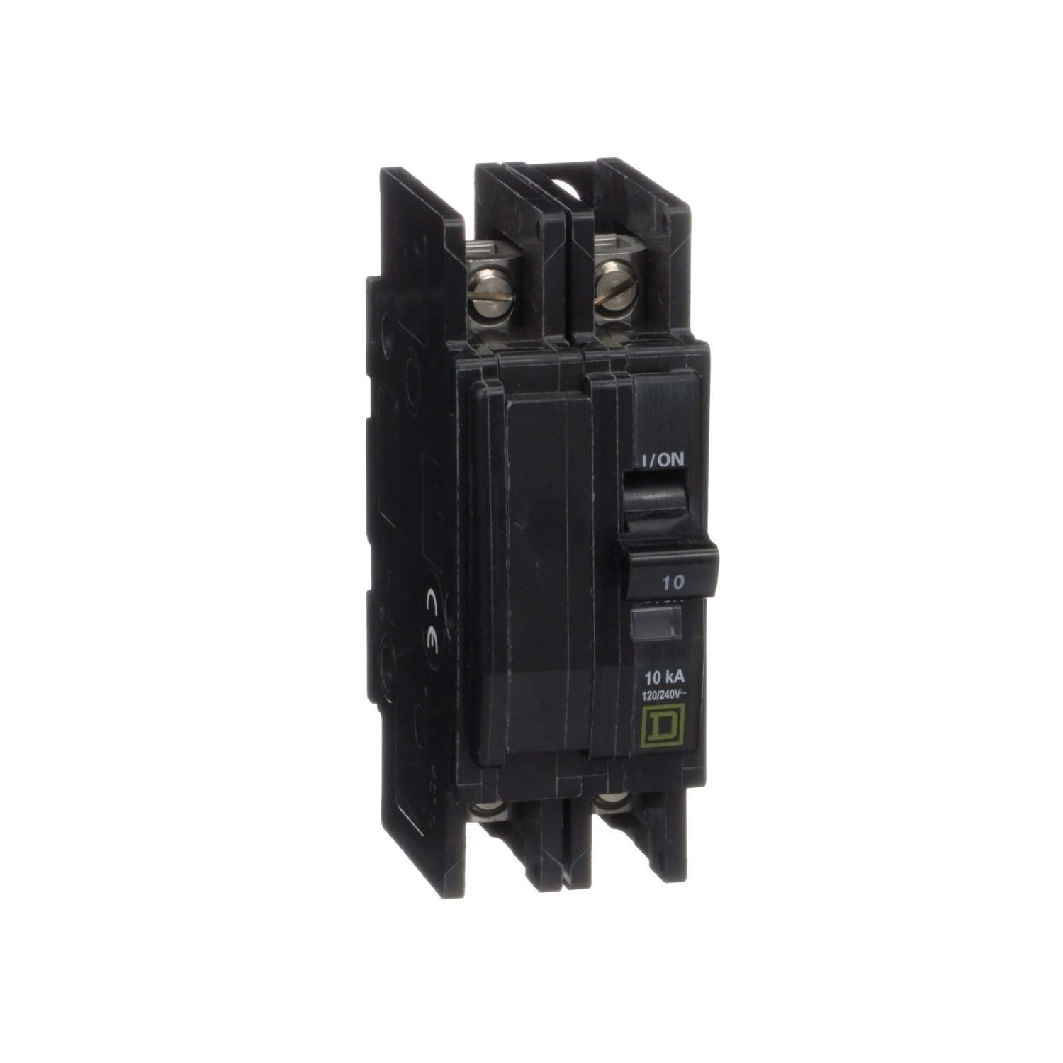 QOU210 Type QOU Standard Unit Mount Miniature Circuit Breaker, 120/240 V AC, 10 A, 10 kA Interrupt, 2 Poles, Thermal Magnetic Trip