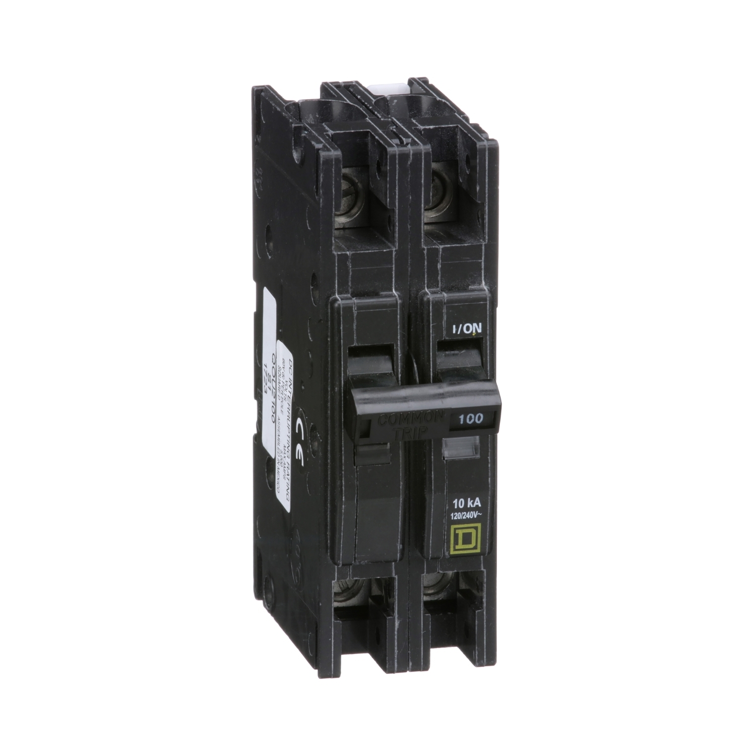 QOU2100 Type QOU Standard Miniature Circuit Breaker, 120/240 V AC, 100 A, 10 kA Interrupt, 2 Poles, Thermal Magnetic Trip