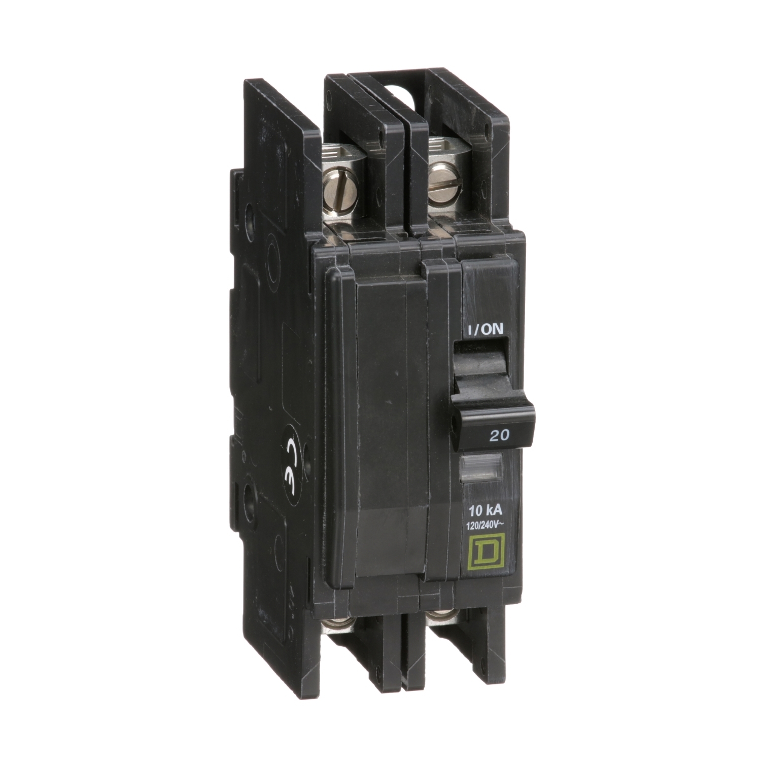 QOU220 Type QOU Standard Unit Mount Miniature Circuit Breaker, 120/240 V AC, 20 A, 10 kA Interrupt, 2 Poles, Thermal Magnetic Trip