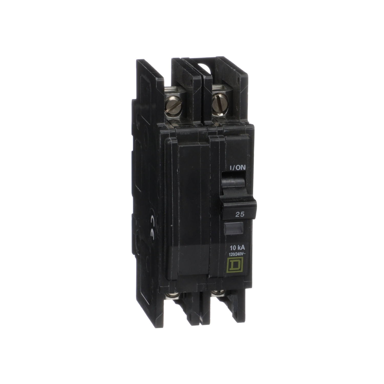 QOU225 Type QOU Standard Unit Mount Miniature Circuit Breaker, 120/240 V AC, 25 A, 10 kA Interrupt, 2 Poles, Thermal Magnetic Trip