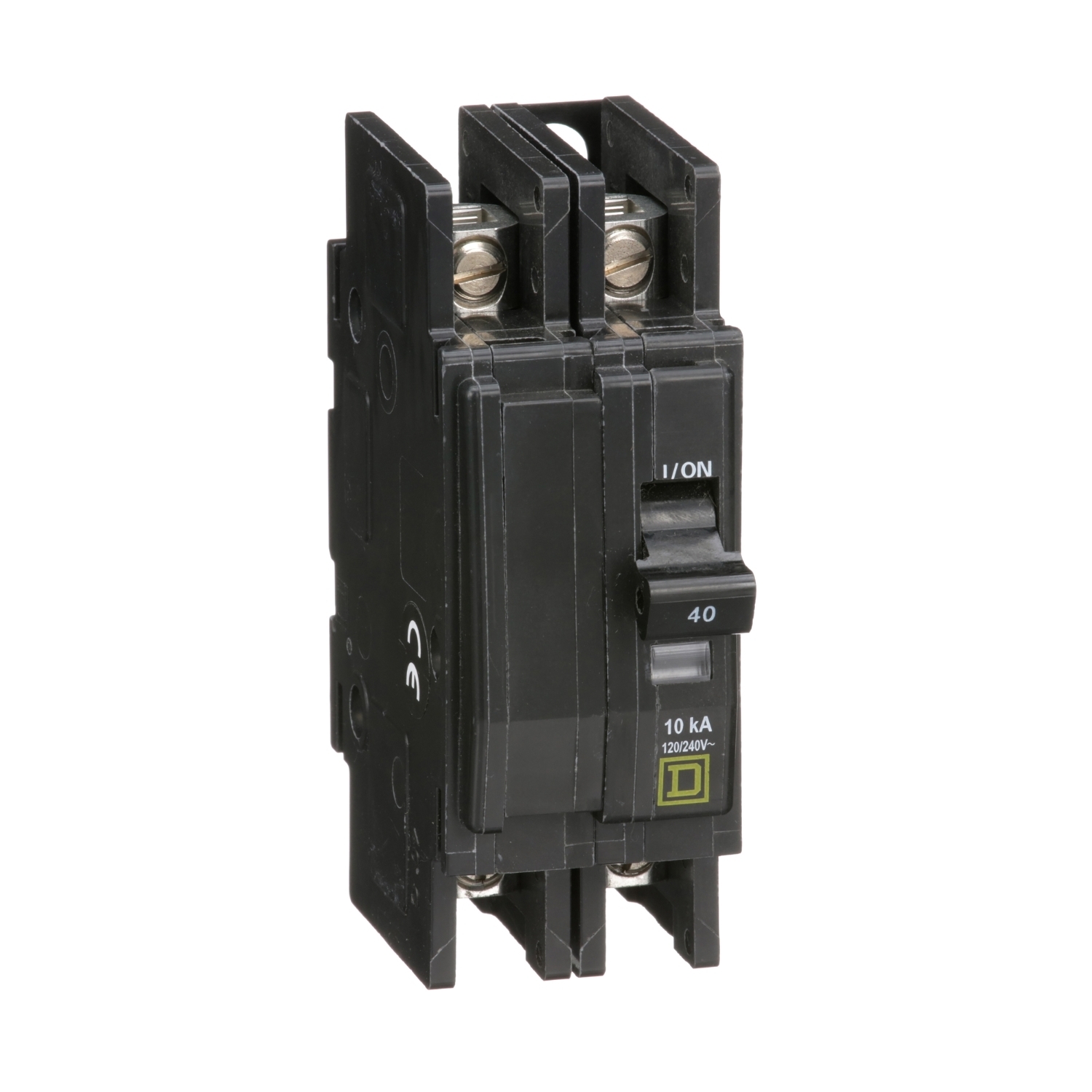 QOU240 Type QOU Standard Unit Mount Miniature Circuit Breaker, 120/240 V AC, 40 A, 10 kA Interrupt, 2 Poles, Thermal Magnetic Trip