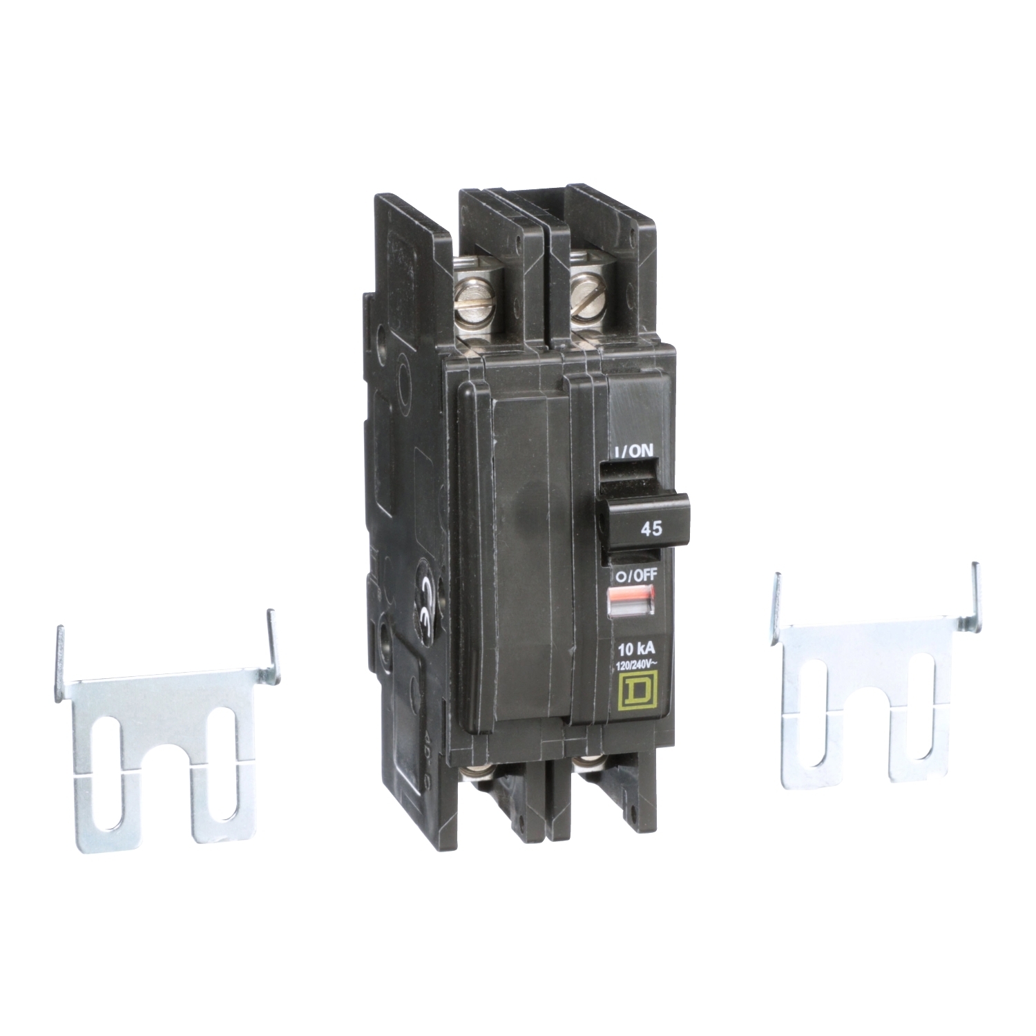 QOU245 QOU Type QOU Standard Miniature Circuit Breaker, 120/240 V AC, 45 A, 10 kA Interrupt, 2 Poles, Thermal Magnetic Trip
