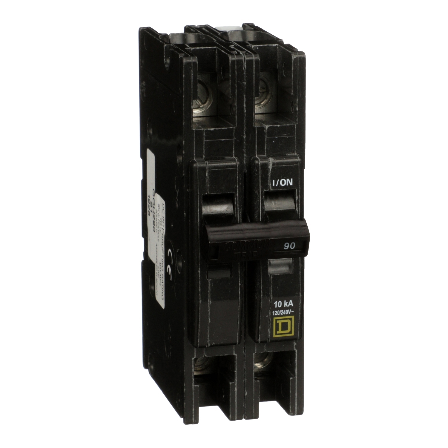 QOU290 Type QOU Standard Miniature Circuit Breaker, 120/240 V AC, 90 A, 10 kA at 120/240 V AC, 5 kA at 60 VDC Interrupt, 2 Poles, Thermal Magnetic Trip
