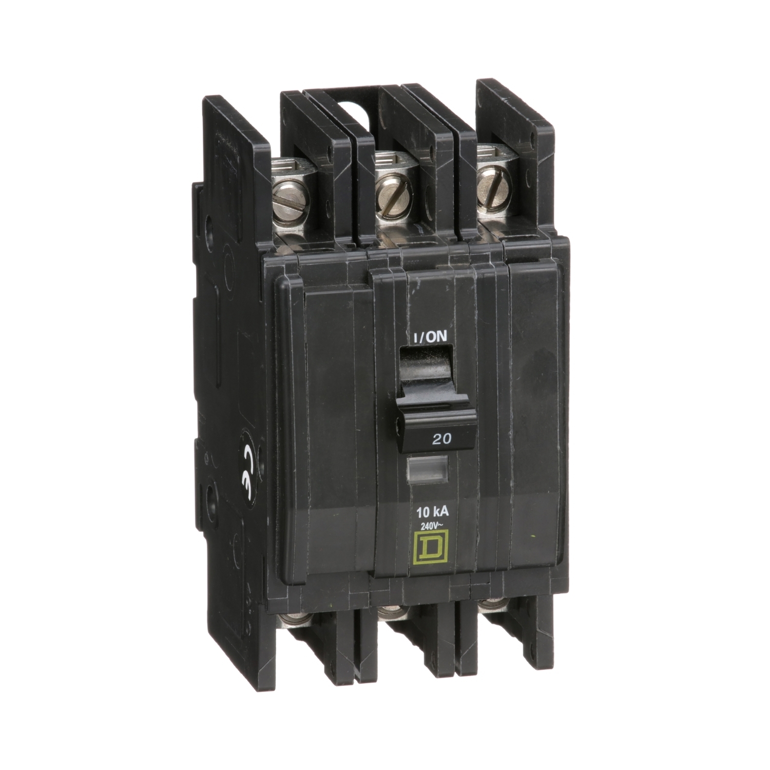 QOU320 Type QOU Standard Unit Mount Miniature Circuit Breaker, 240 V AC, 20 A, 10 kA Interrupt, 3 Poles, Thermal Magnetic Trip