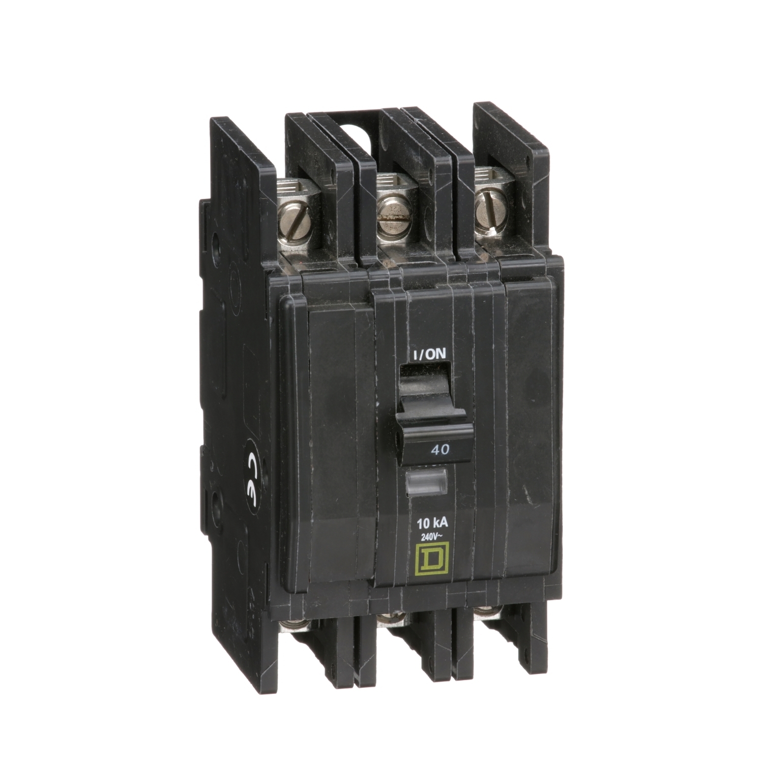 QOU340 Type QOU Standard Unit Mount Miniature Circuit Breaker, 240 V AC, 40 A, 10 kA Interrupt, 3 Poles, Thermal Magnetic Trip
