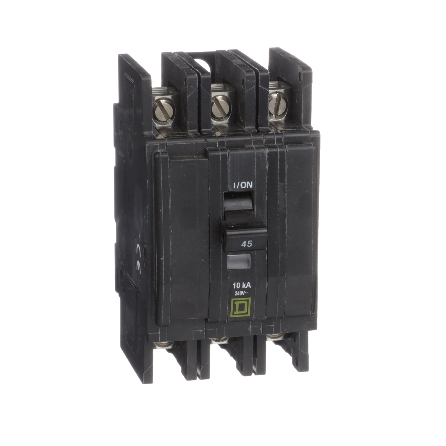 QOU345 Type QOU Standard Miniature Circuit Breaker, 240 V AC, 45 A, 10 kA Interrupt, 3 Poles, Thermal Magnetic Trip