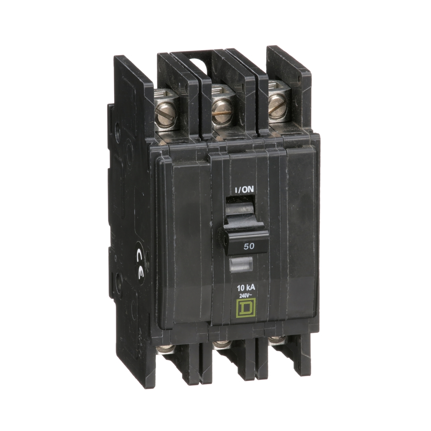 QOU350 Type QOU Standard Unit Mount Miniature Circuit Breaker, 240 V AC, 50 A, 10 kA Interrupt, 3 Poles, Thermal Magnetic Trip
