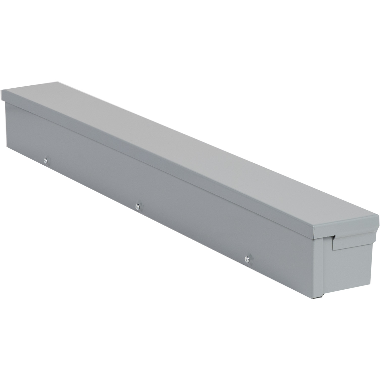 RDB43 Square-Duct Type RDB Wireway Raintight Trough, 3 ft L x 4 in W x 4 in H, Removable/Rainproof/Ice/Sleet Proof Cover, Steel