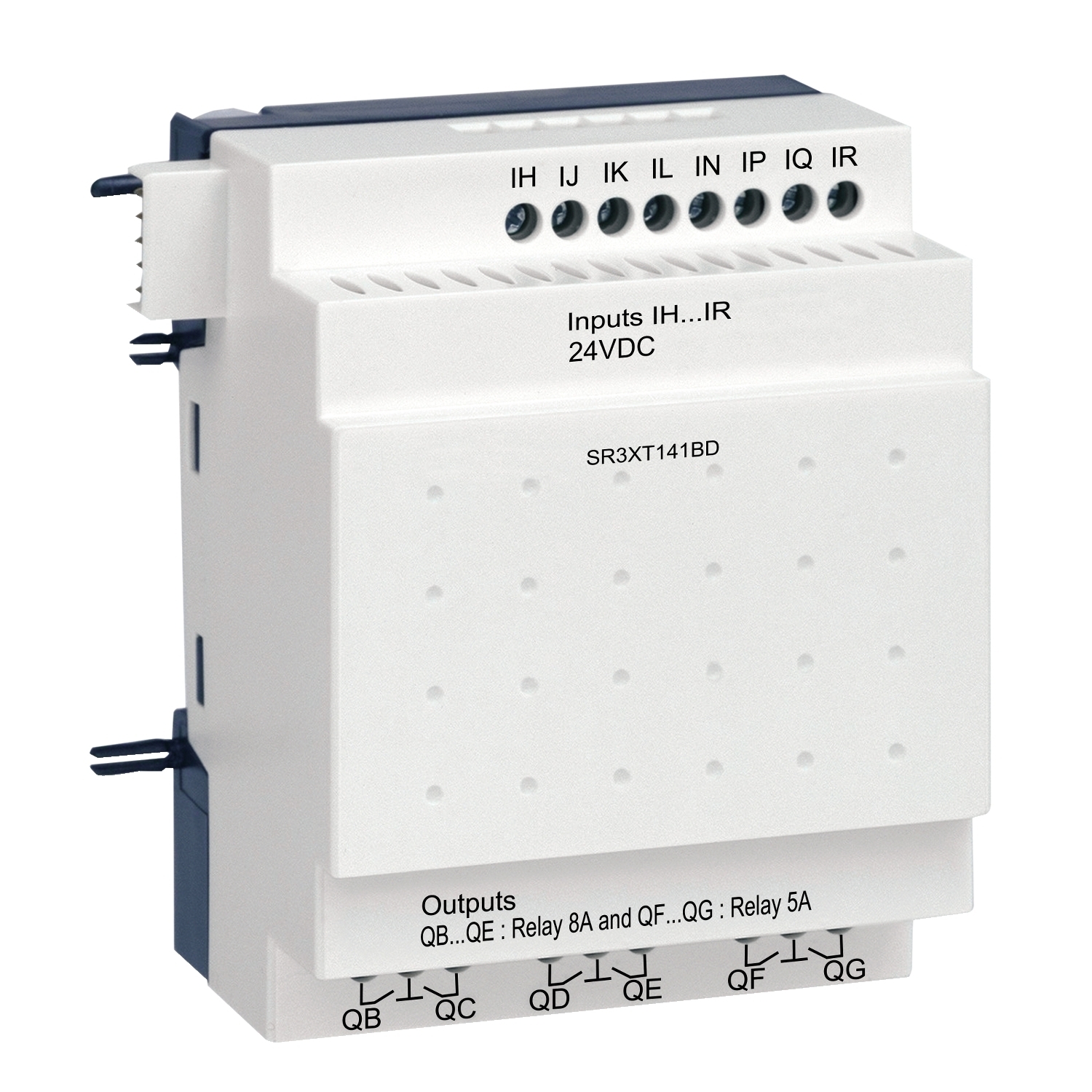 SR3XT141BD Zelio Discrete I/O Extension Module, 24 V DC, 4 mA, 8 Inputs, 6 Outputs