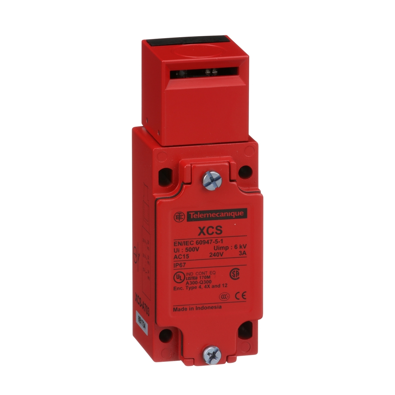 XCSA703 XCSA Turret Head Safety Interlock Switch, 300 V AC, 10 A, 3 Poles