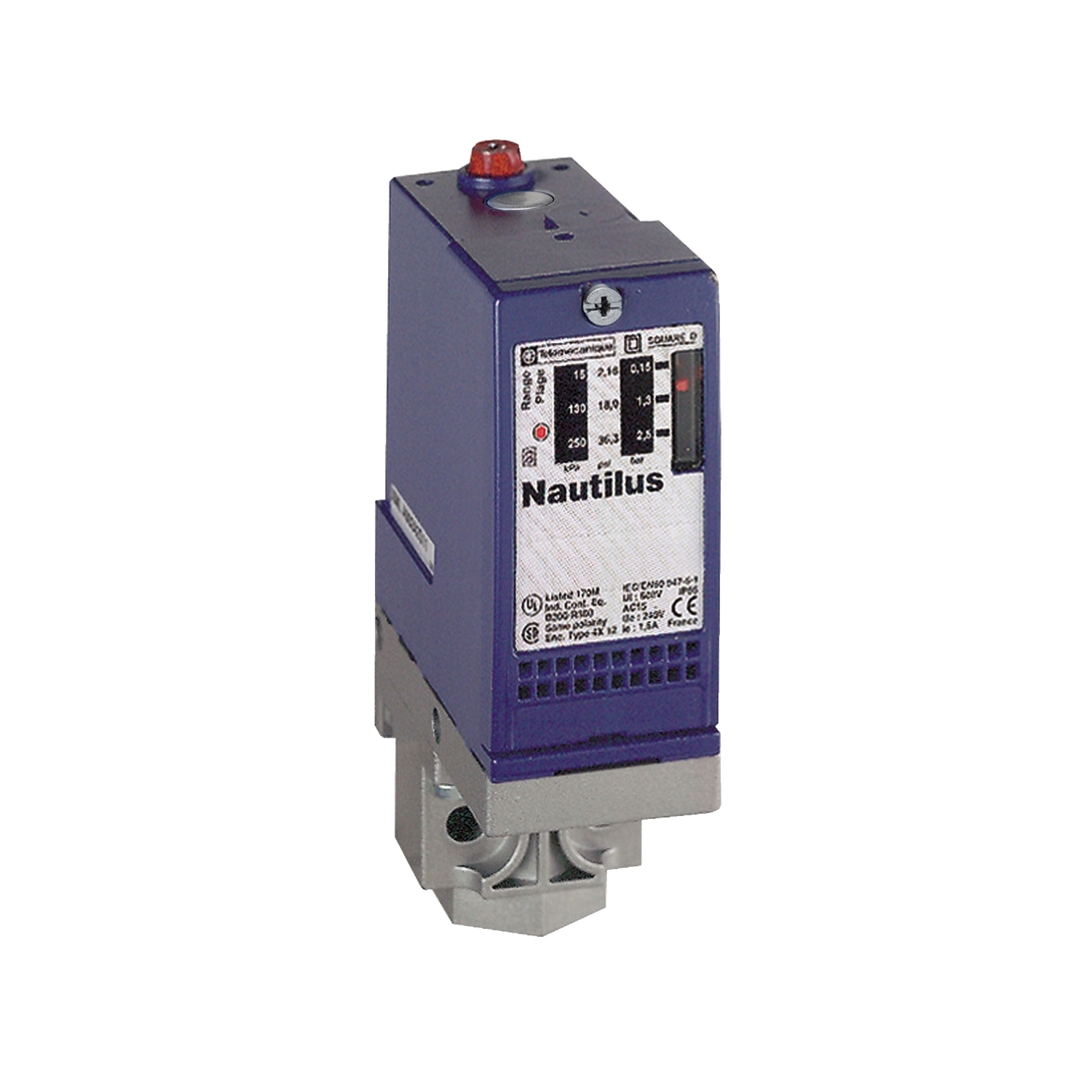 XMLA300D2S13 Nautilus OsiSense Electro-Mechanical Pressure Sensor With Local Display, 239.25 to 507.5 psi, 1CO Contact Output