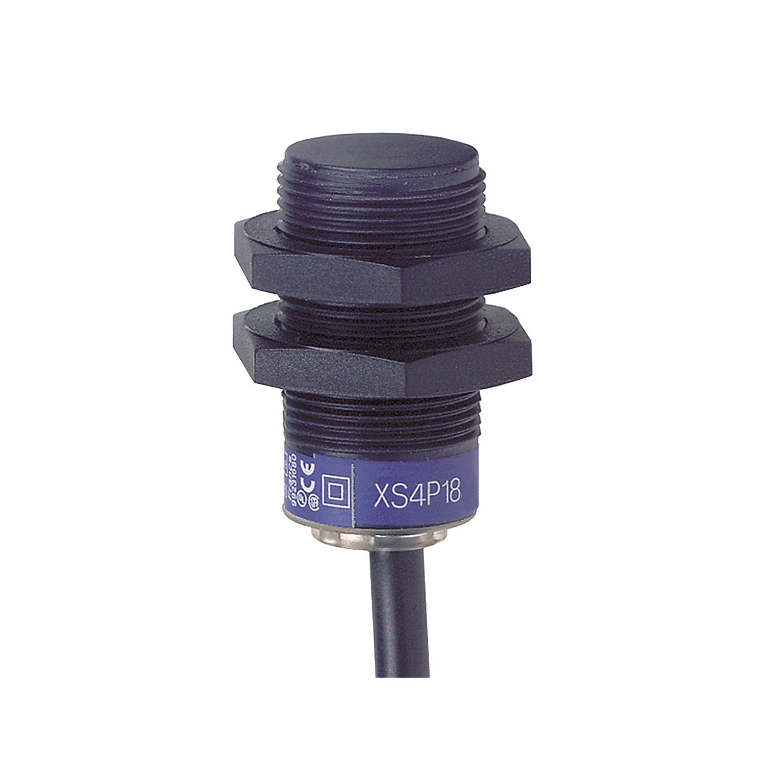 XS4P18PA340 OsiSense XS4 Series Cylindrical Fixed Form Proximity Sensor, Inductive, PNP/Discrete Output, 1NO Contact, 12 to 24 V DC