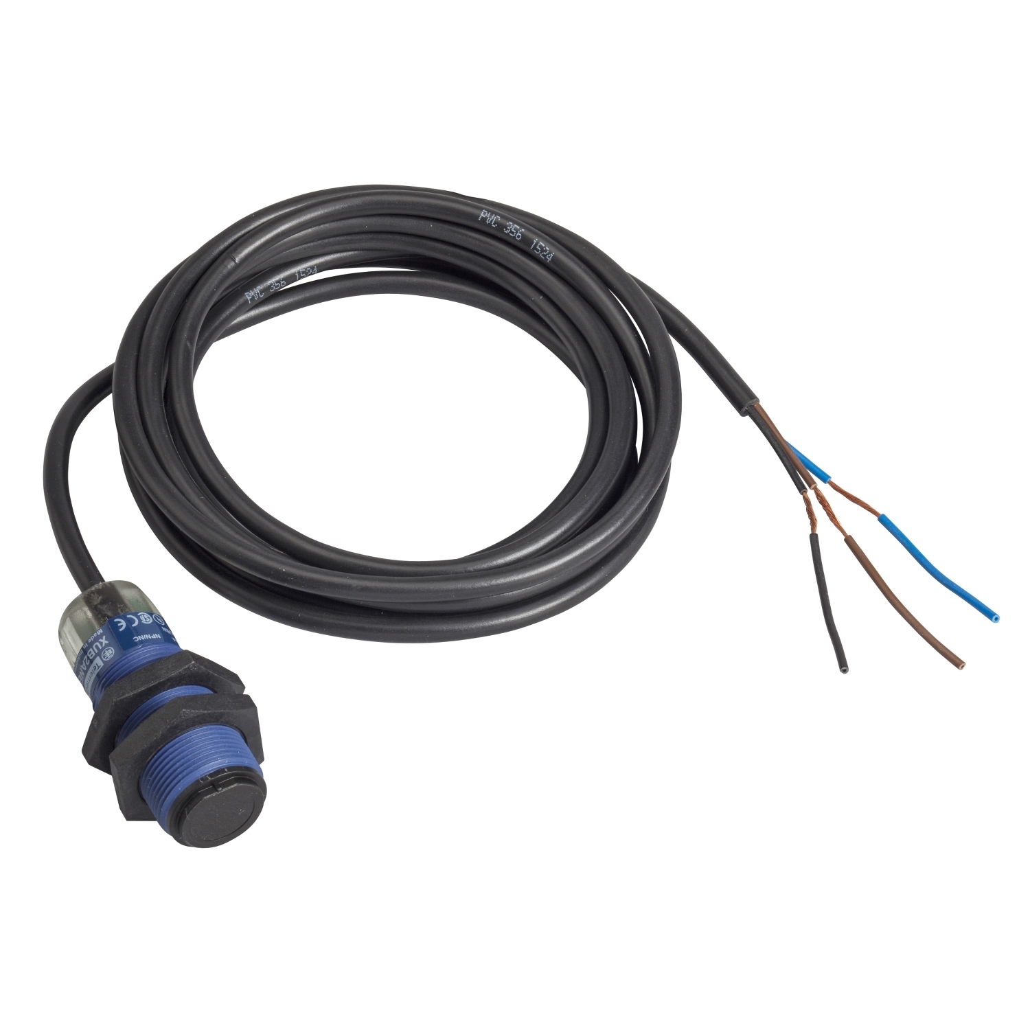 XUB0APSNL2 XU Series Multi-Mode Photo Electric Sensor, Cylindrical Shape, 8.43 ft, <2 ms Response, Solid State Output