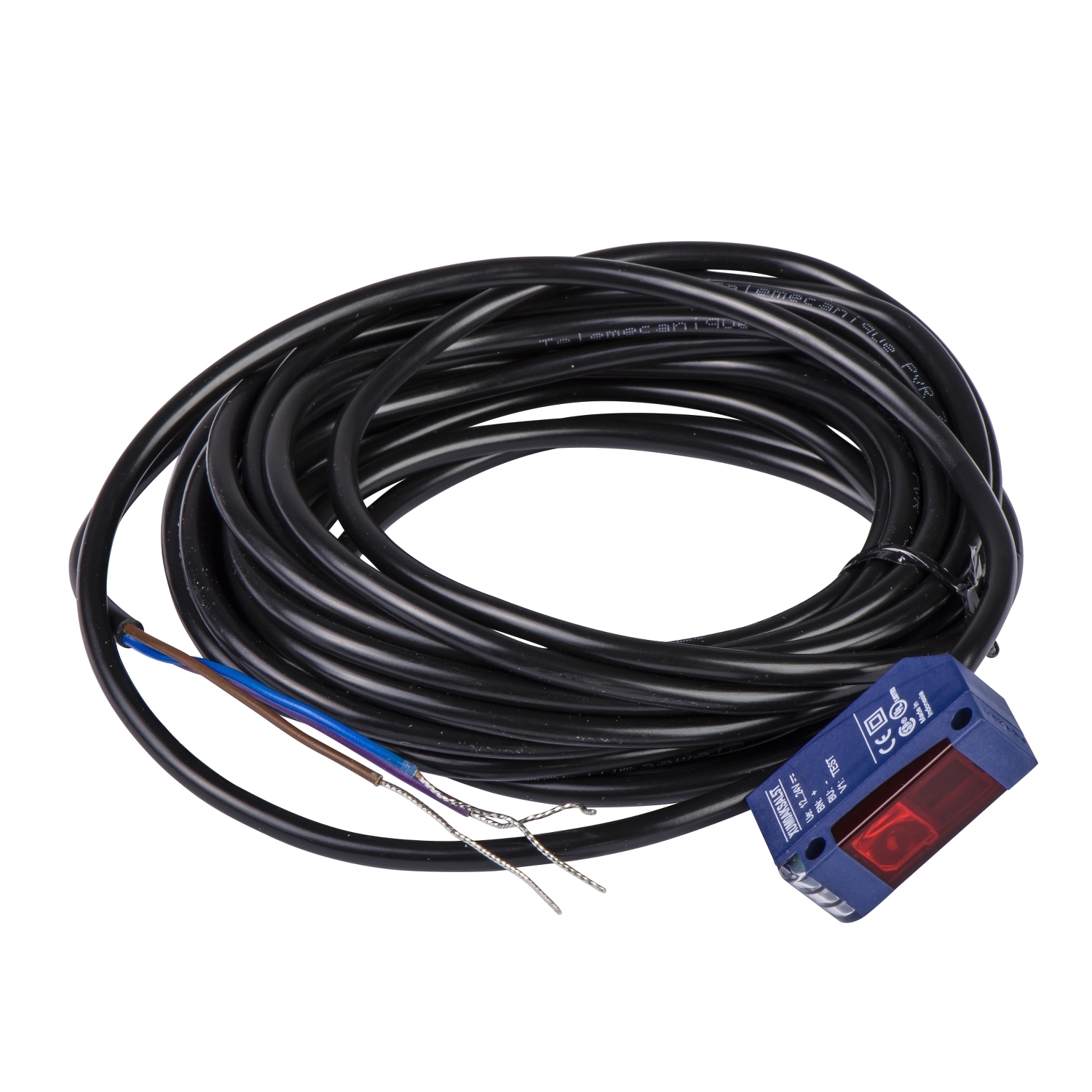 XUM0ANSAL2 OsiSense XU Miniature Submersible Photoelectric Sensor, Rectangle Shape, 14/0.1/0.55/4 m, Infrared Sensing Beam, 2 ms Response, NPN 1NO-1NC Output
