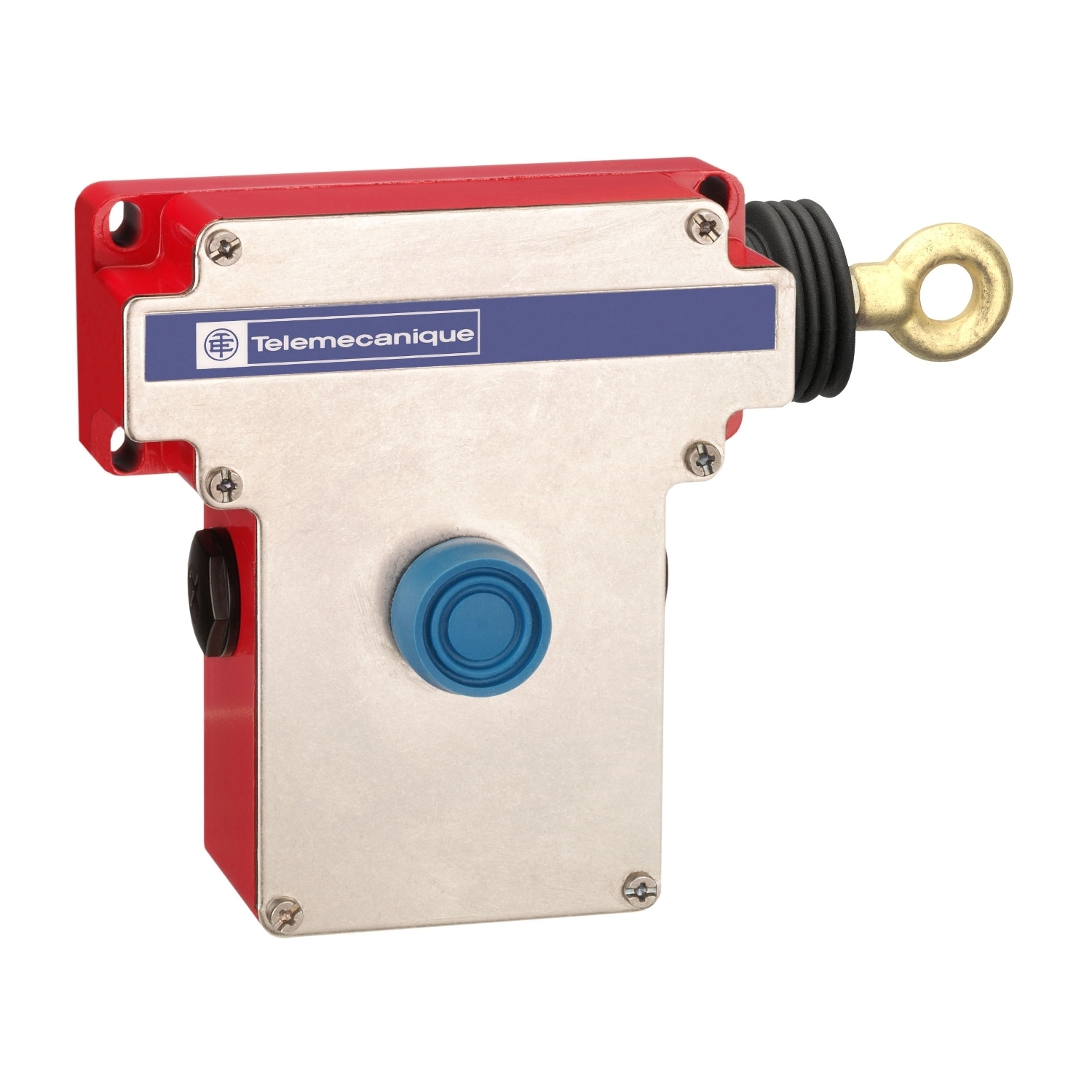 XY2CE1A290 Preventa XY2-CE Dusttight/Watertight Emergency Stop Latching Rope Cable Pull Switch, 300 V AC, 10 A, 2 Poles, 2NO-2NC Contact