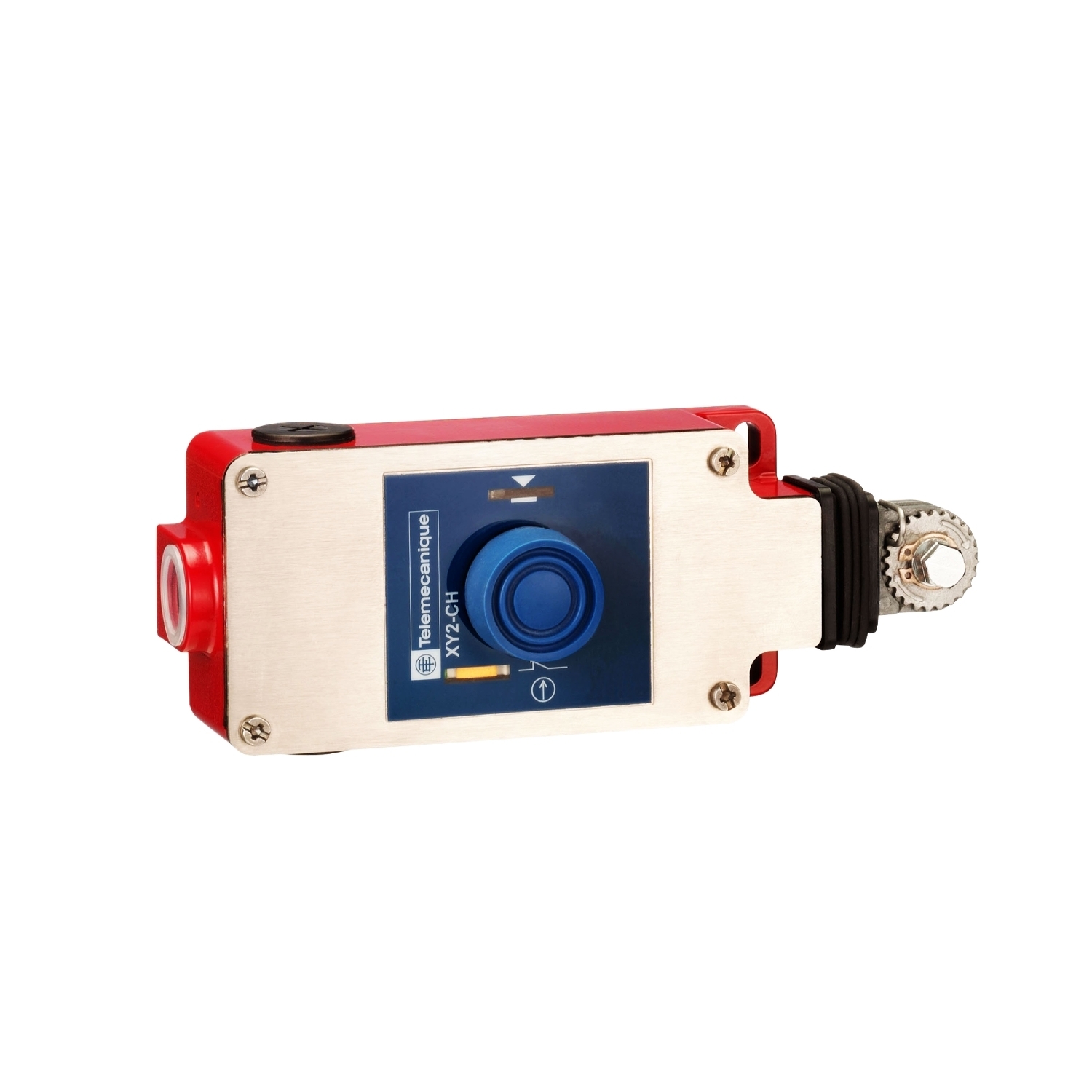 XY2CH13250H7 Preventa XY2-CH 1-Cable Latching Emergency Stop Rope Pull Switch, 300 V AC, 10 A, 2 Poles, 1NO-1NC Contact