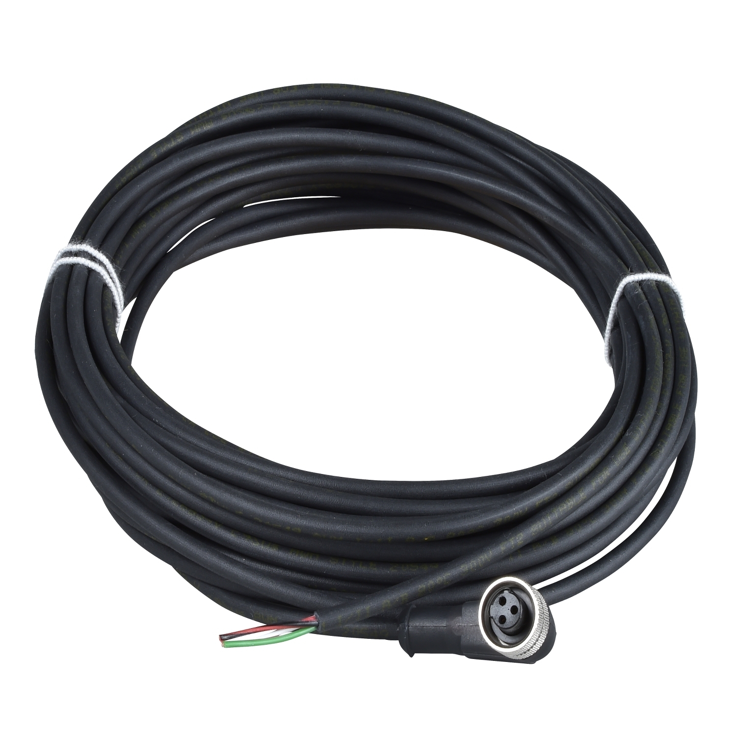 XZCP1965L5 OsiSense XZ Screw-On Pre-Wired Connector, 250 V AC/300 V DC, 3-Pin 1/2-20 UNF Jack End Connection, 5 m L, 0.34 sq-mm Conductor, PUR